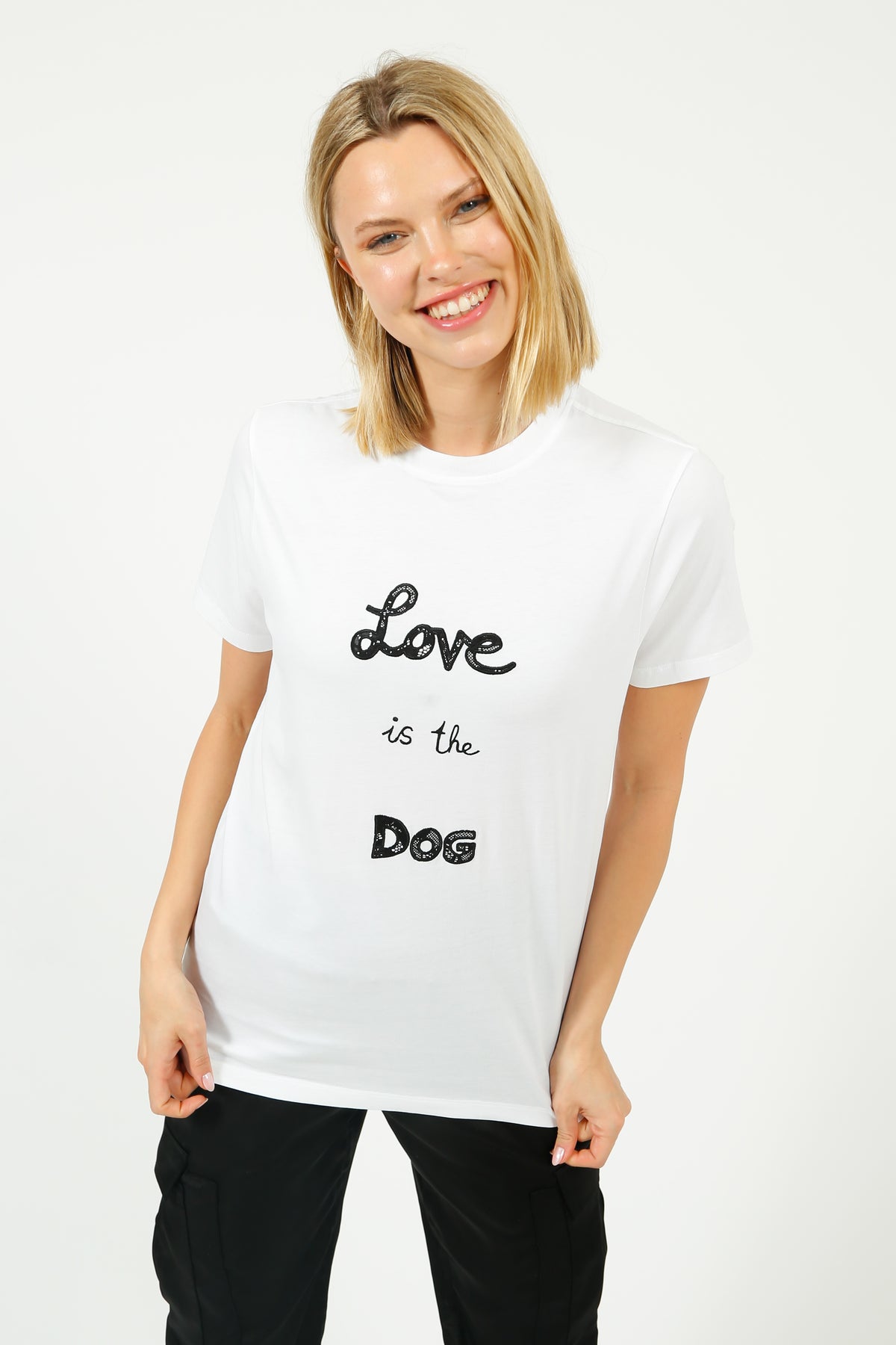 Bella Freud Love Is The Dog Tee in White
