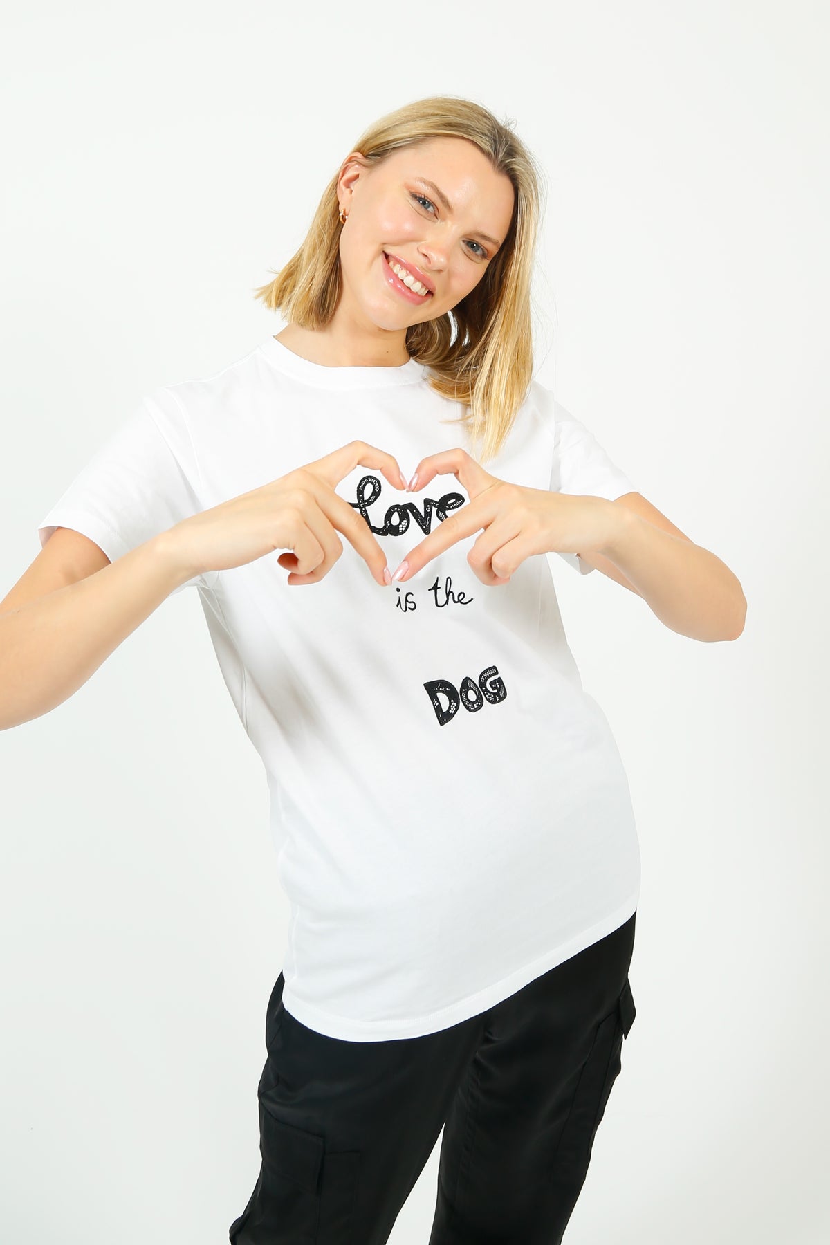 Bella Freud Love Is The Dog Tee in White