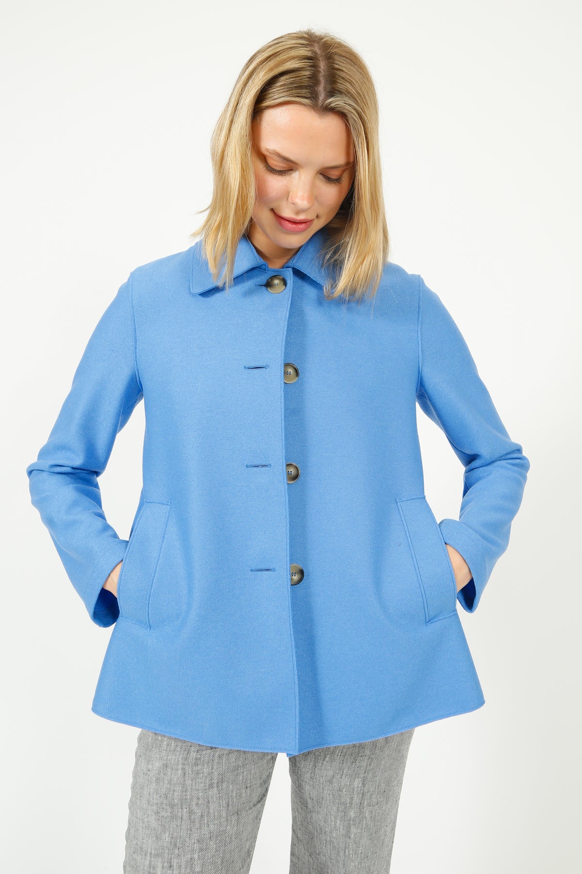 HW Short Loden Jacket in Azure