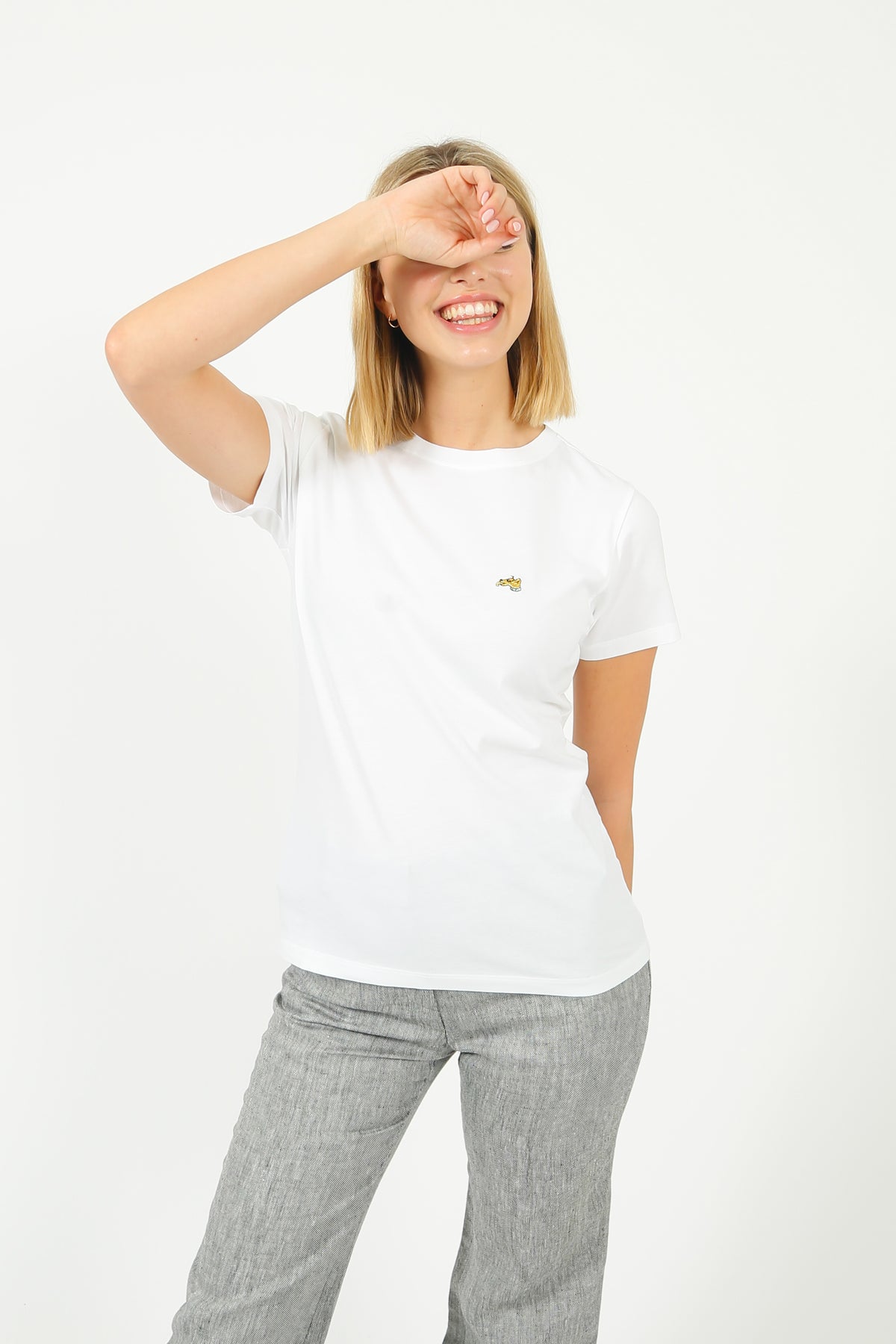 Bella Freud Embroidered Dog Classic Tee in White