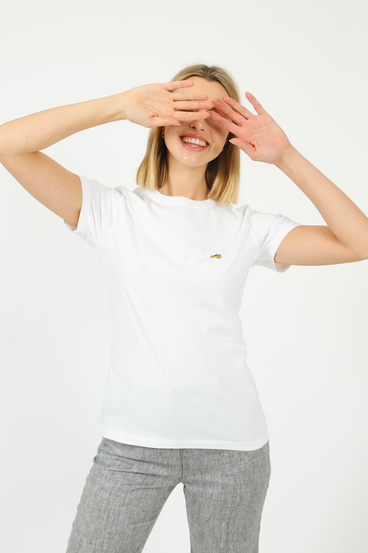 Bella Freud Embroidered Dog Classic Tee in White