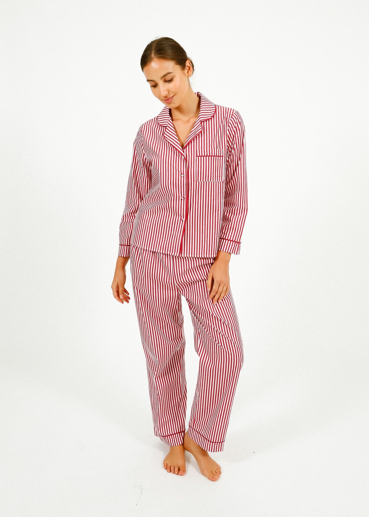 PARK Pyjama Set in Red, White Stripe