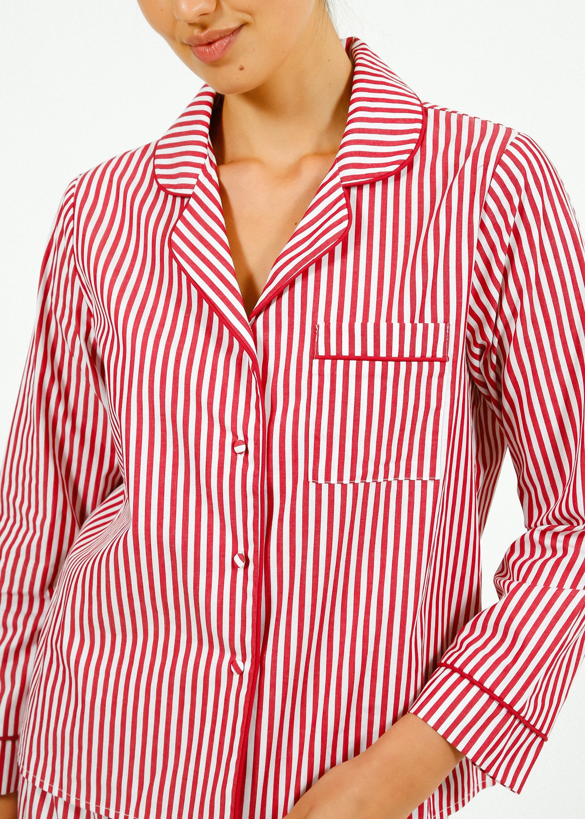 PARK Pyjama Set in Red, White Stripe