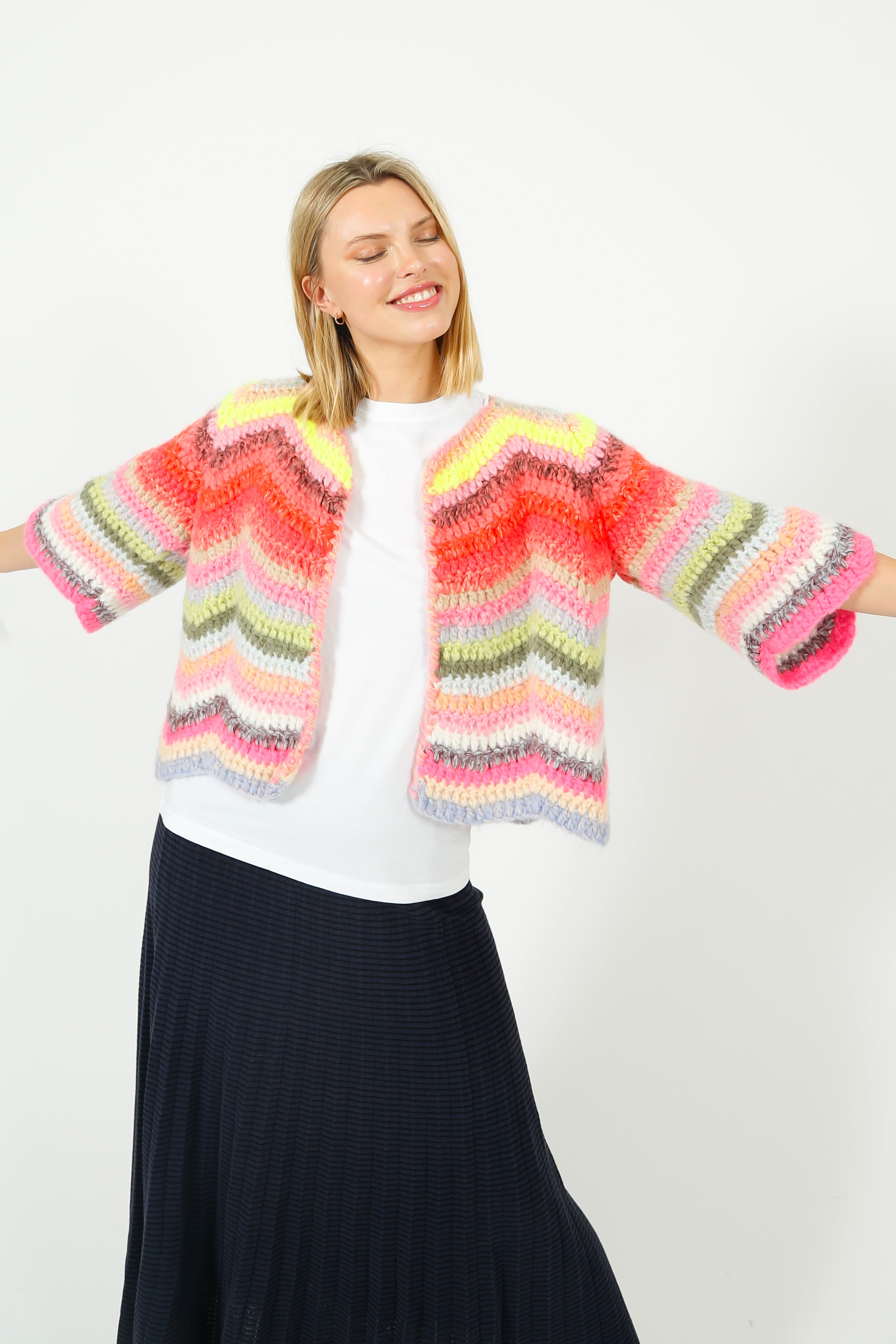 D&D Ginza Cardigan in Bold Multi