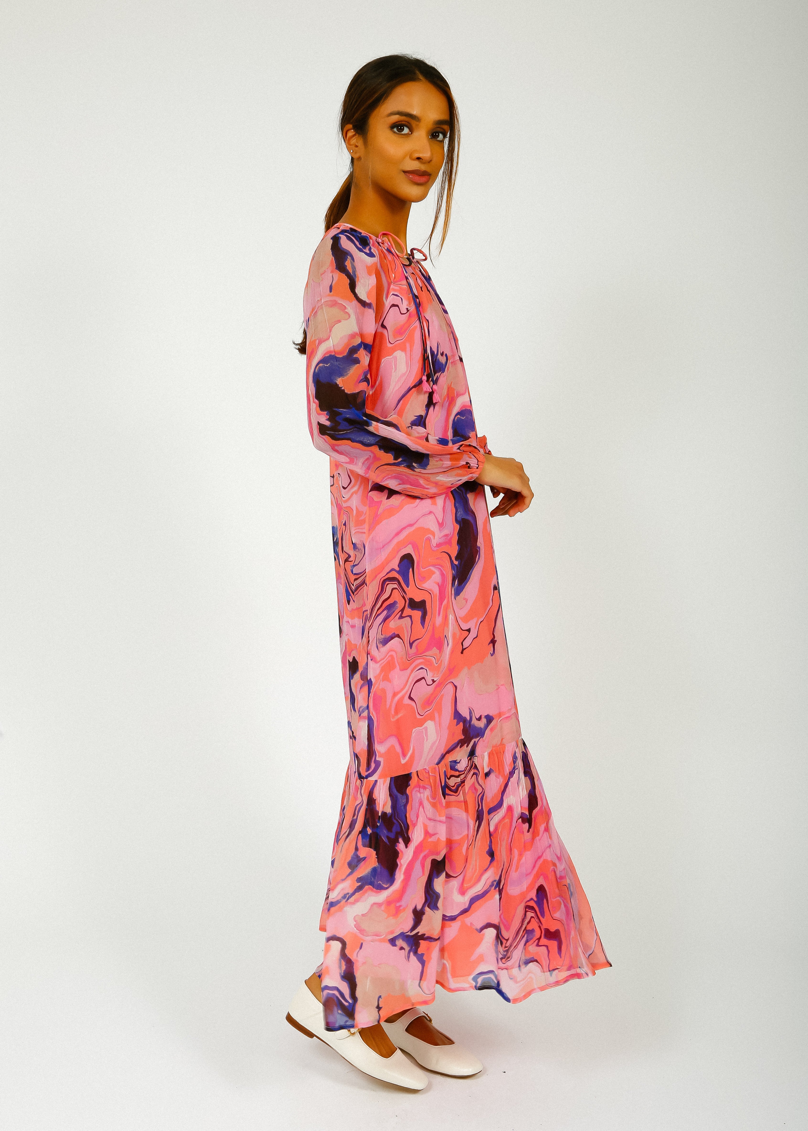 MOLIIN Willow Dress in Coral Almond