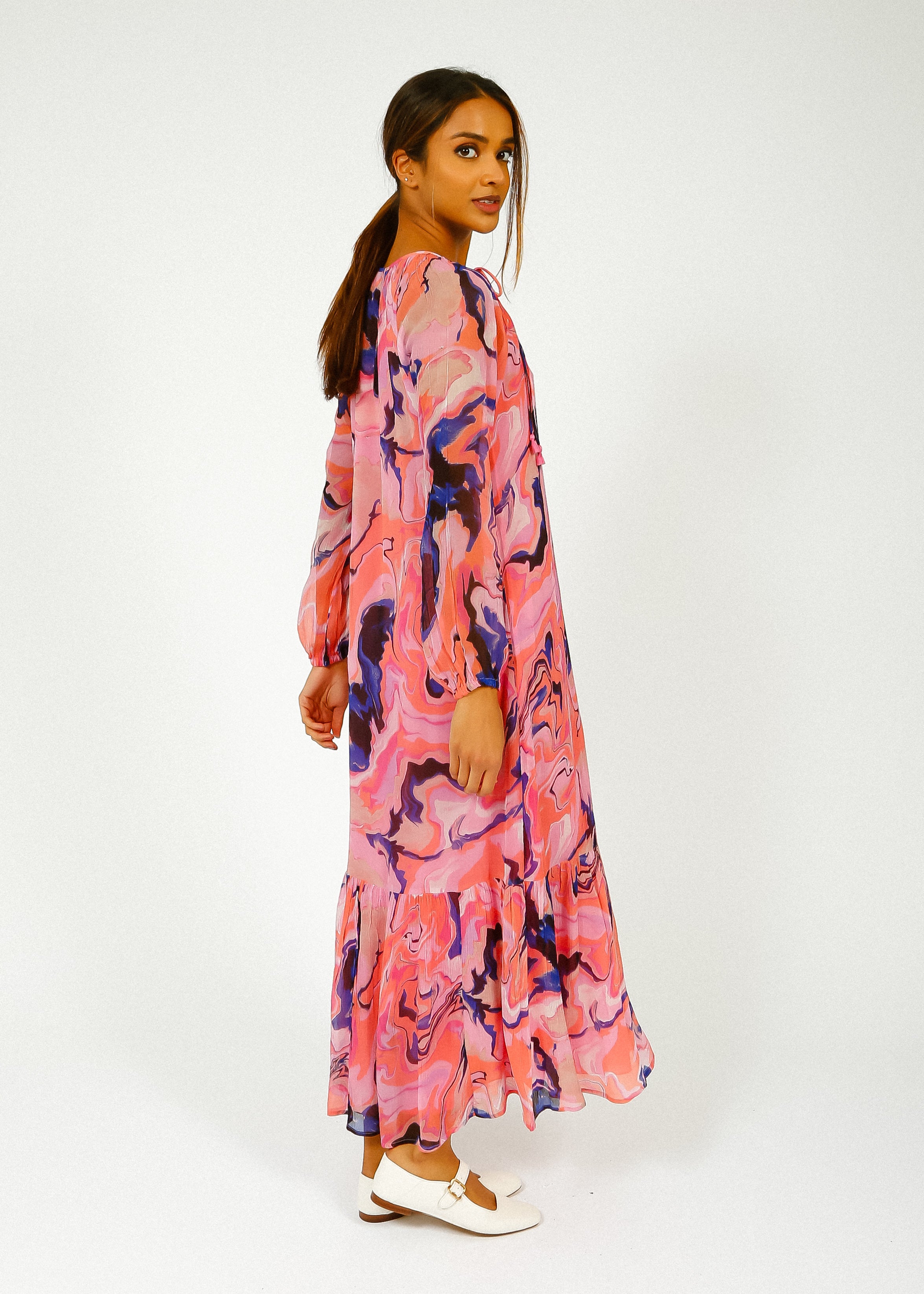 MOLIIN Willow Dress in Coral Almond