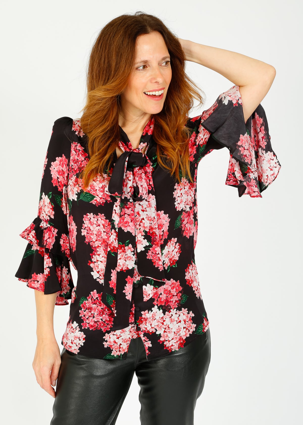 QOA Lucky Blouse in Hydra Pink