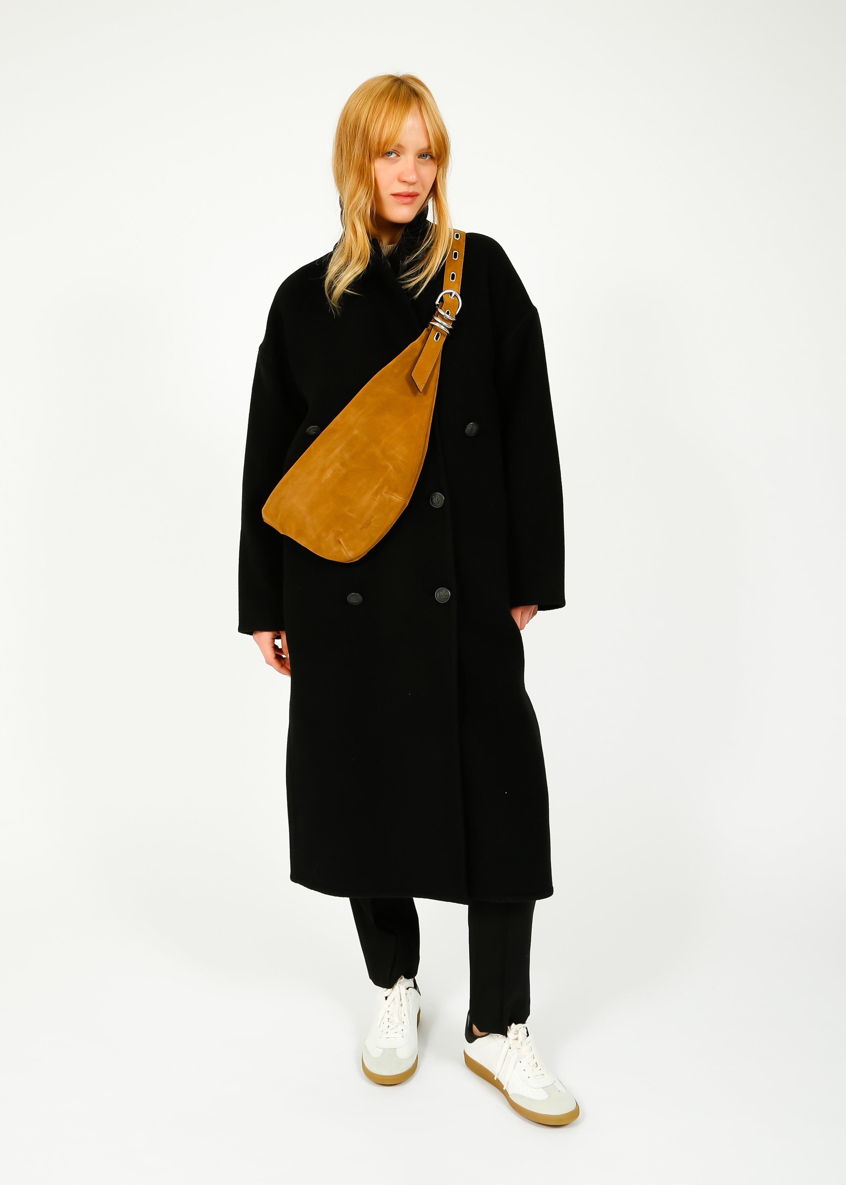 R&B Thea Italian Wool Splittable Coat in Black