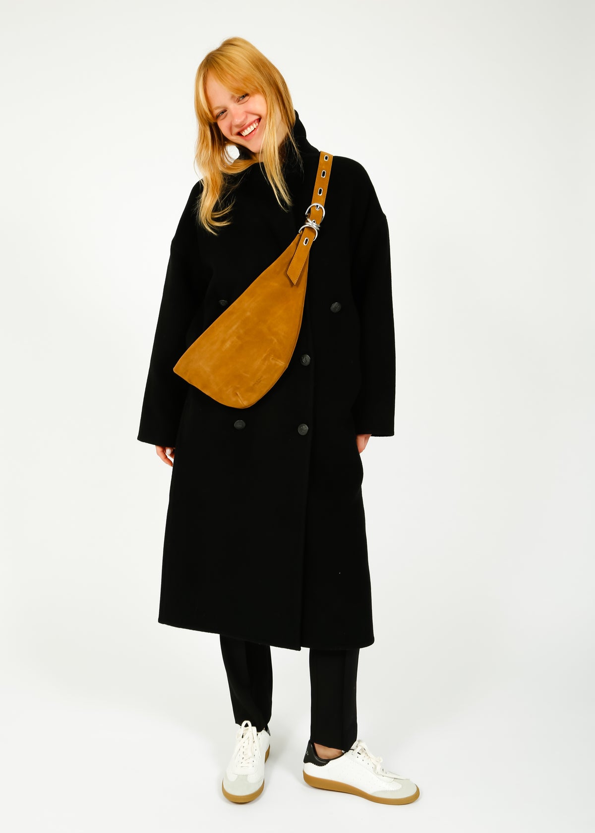 R&B Thea Italian Wool Splittable Coat in Black