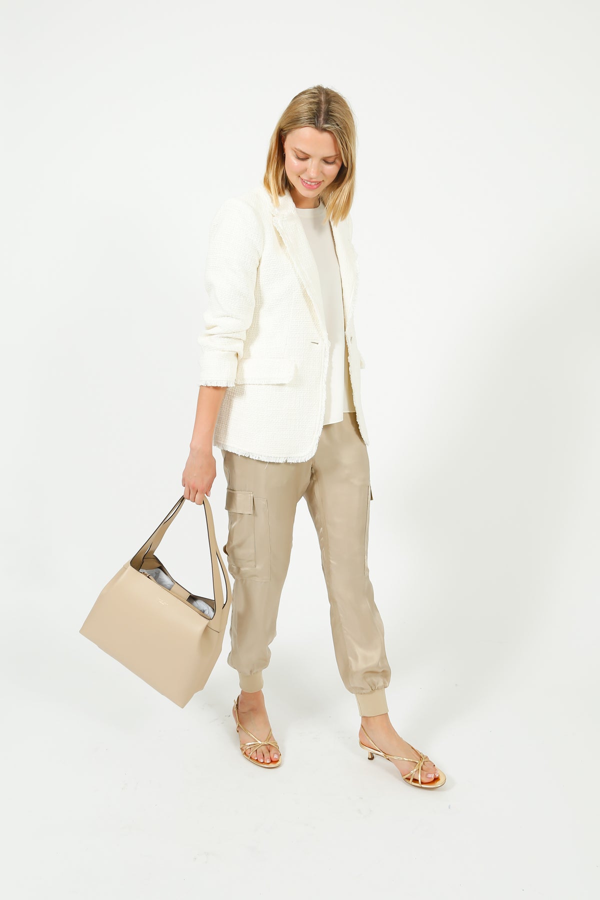 Cinq à Sept Boucle Khloe Blazer in Gardenia