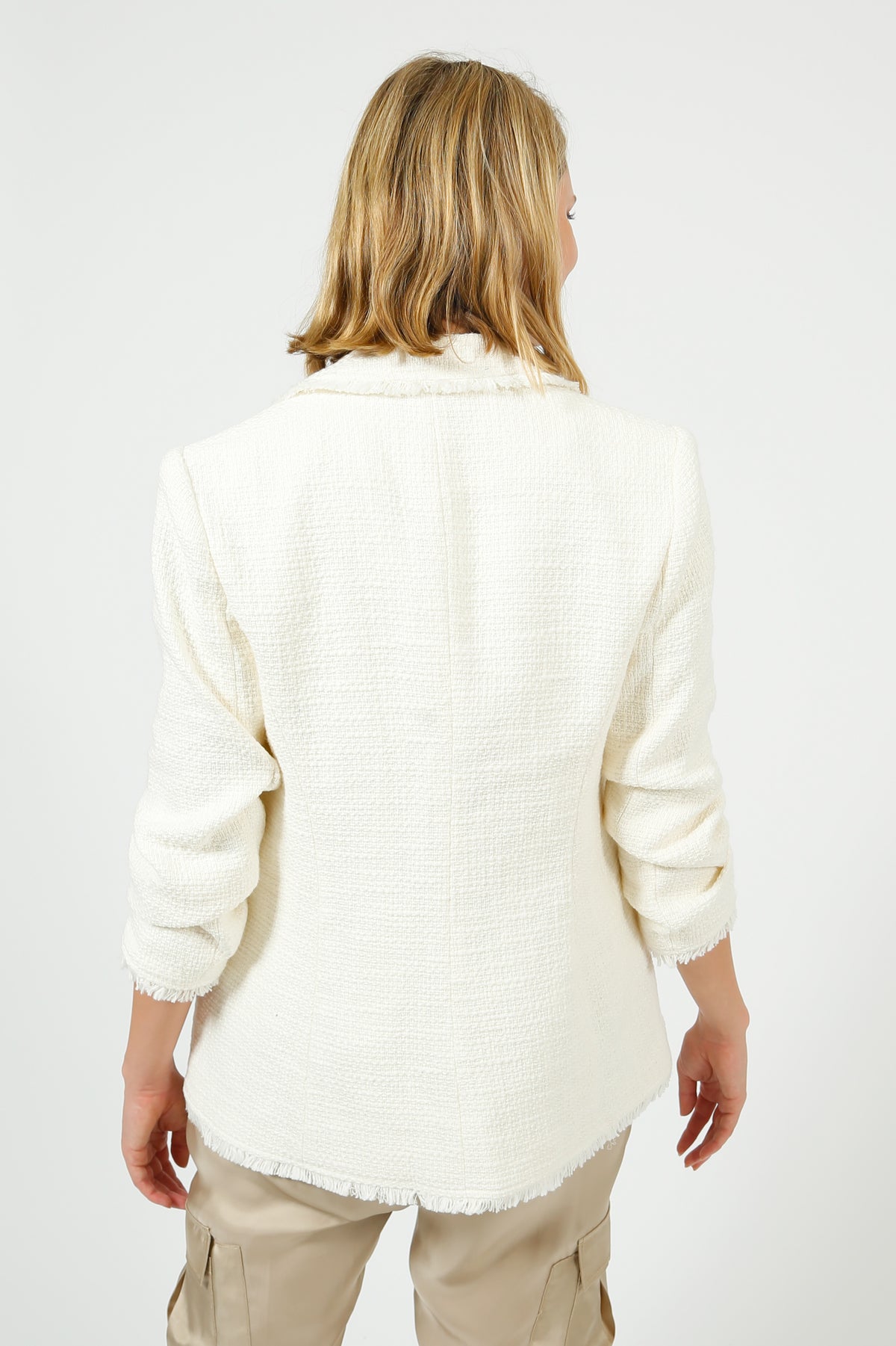 Cinq à Sept Boucle Khloe Blazer in Gardenia