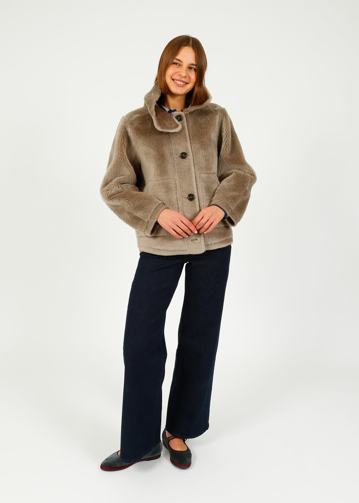 Oakwood Assietta Lily Fur Coat in Taupe