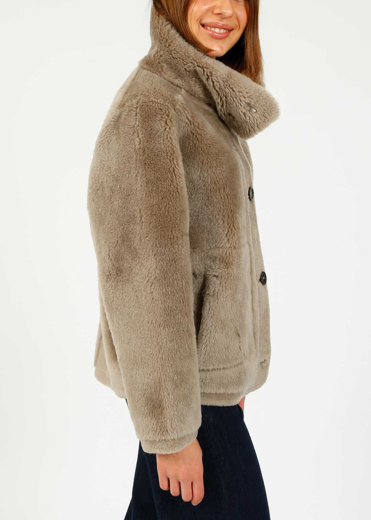 Oakwood Assietta Lily Fur Coat in Taupe