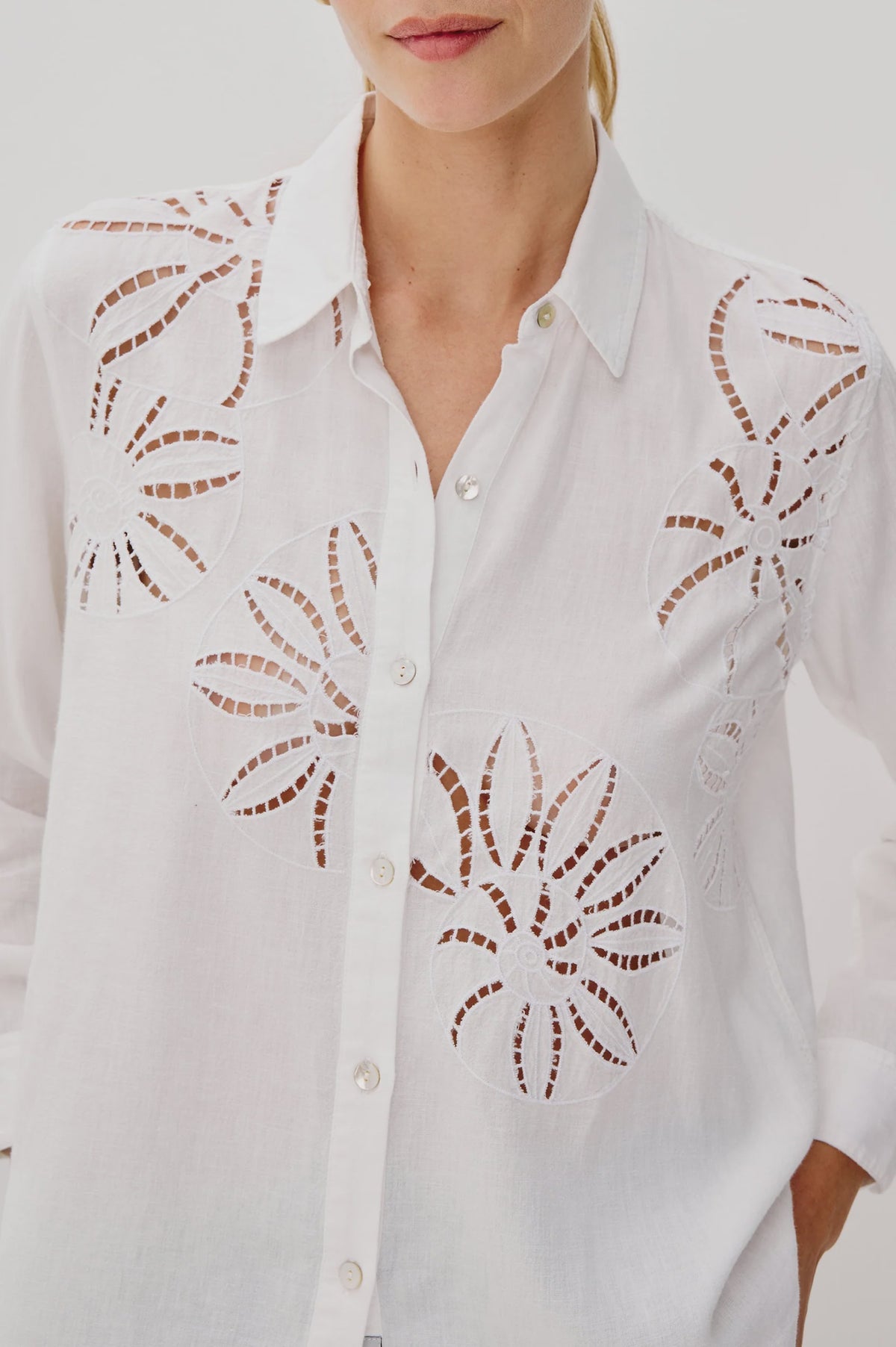 RAILS Samar Cut Out Shirt in White