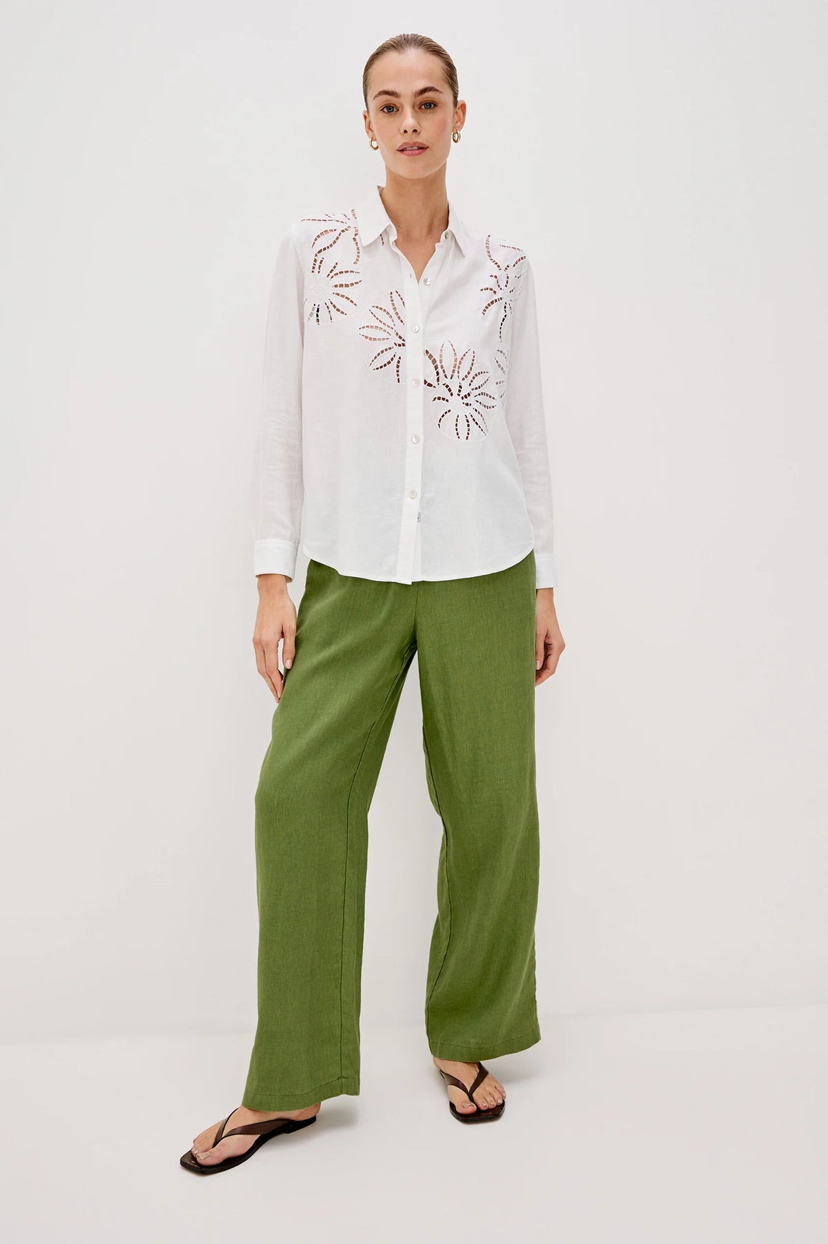 RAILS Samar Cut Out Shirt in White