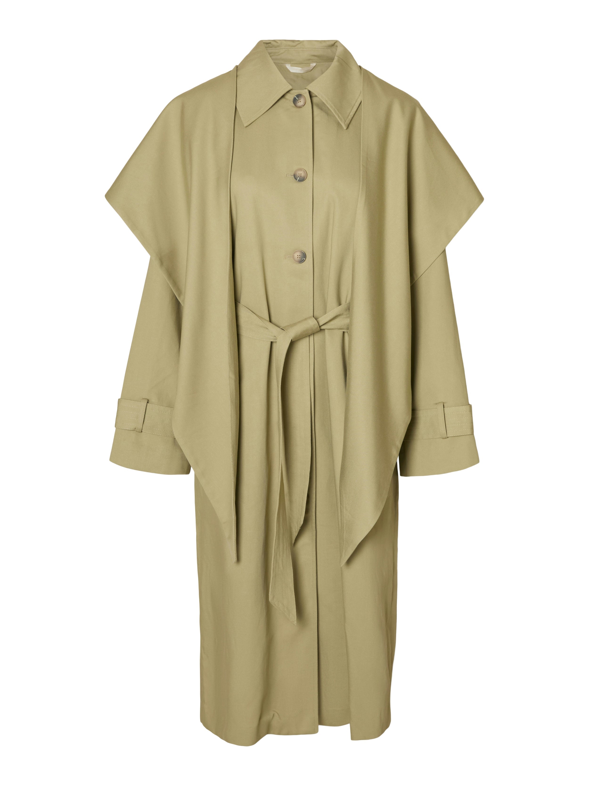 SELECTED Sandra Scarf coat in Slate Green