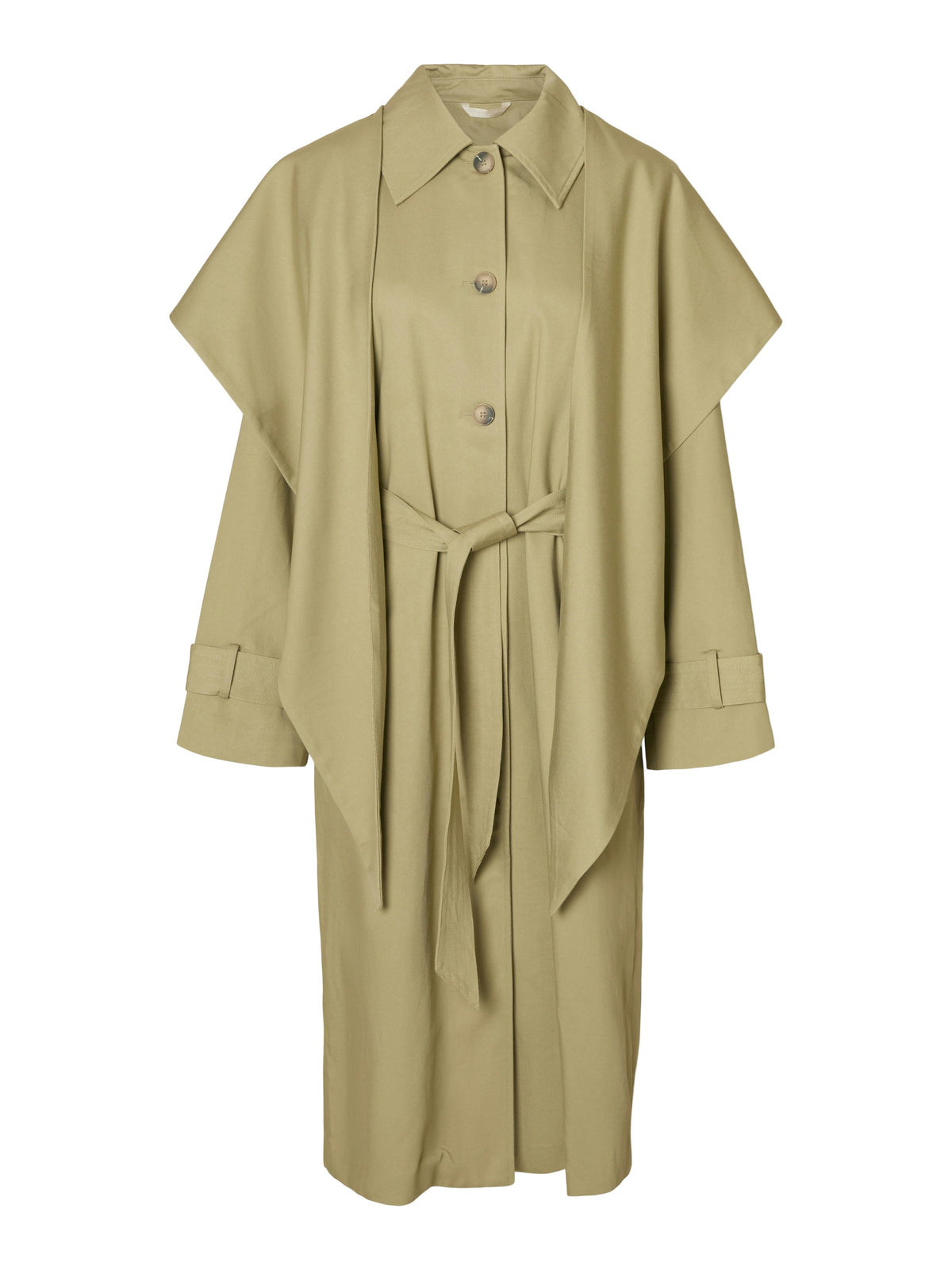 SELECTED Sandra Scarf coat in Slate Green
