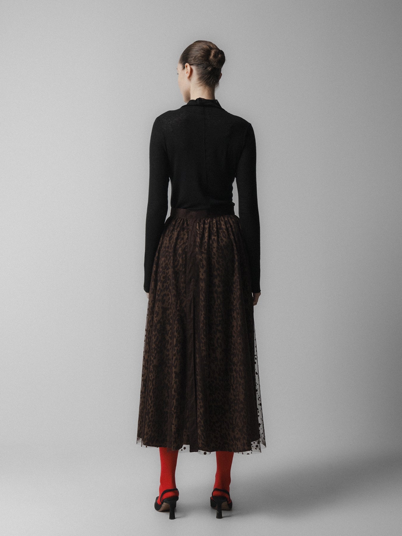 Emin + Paul Layered Skirt in Brown Leopard
