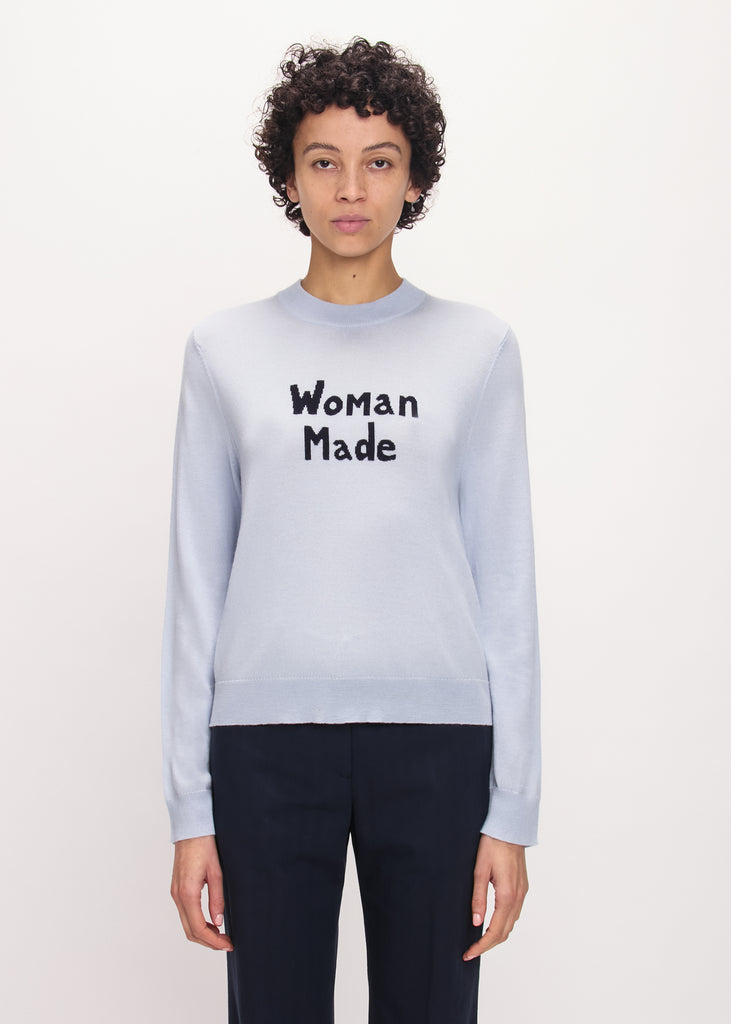 Bella Freud Woman Made Jumper in Pale Blue, Navy – shopatanna