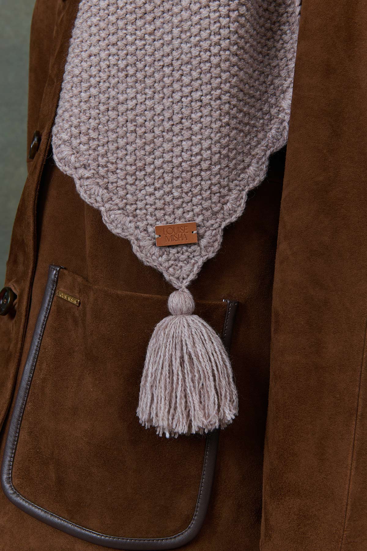 Louise Misha Pompom Scarf in String
