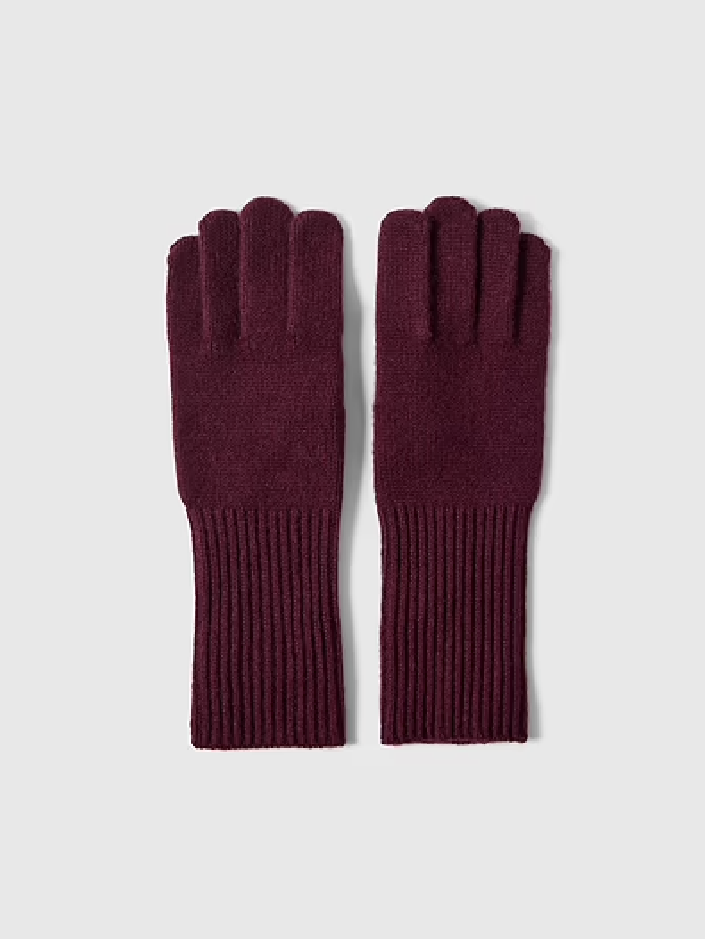 SELECTED Cille Cashmere Blend Gloves in Fig