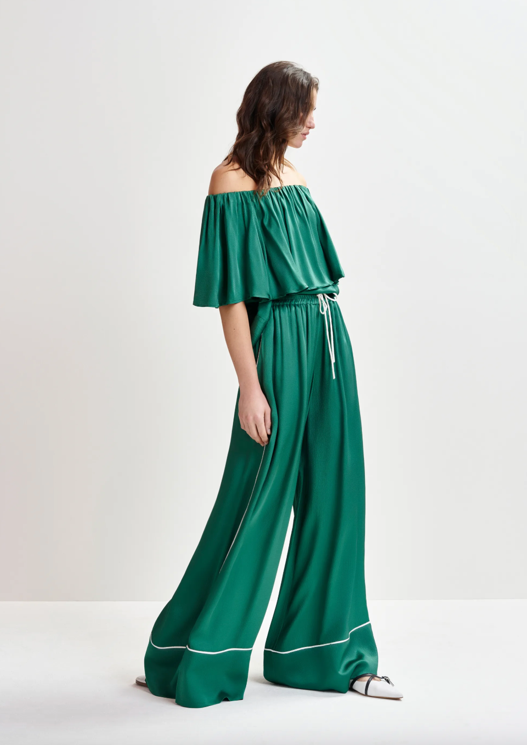Essentiel Antwerp Huntsville Ruffle Top in Madison Blue