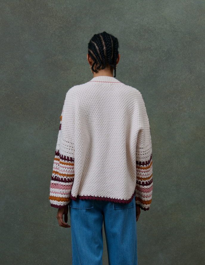 Louise Misha Khalani Crochet Cape in Multi