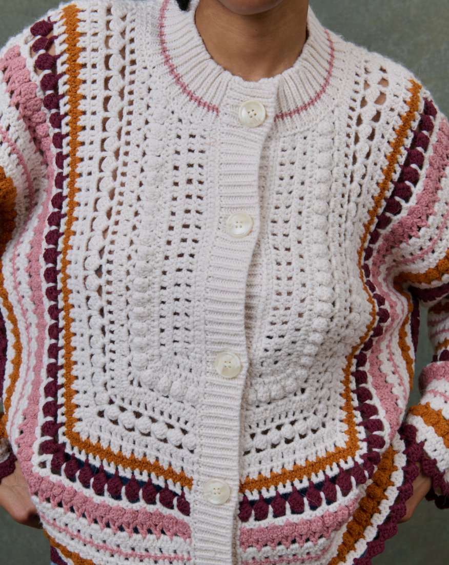 Louise Misha Khalani Crochet Cape in Multi