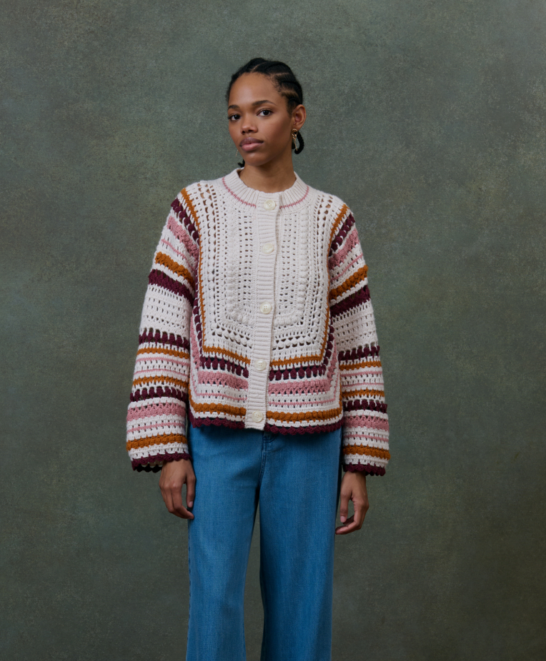 Louise Misha Khalani Crochet Cape in Multi