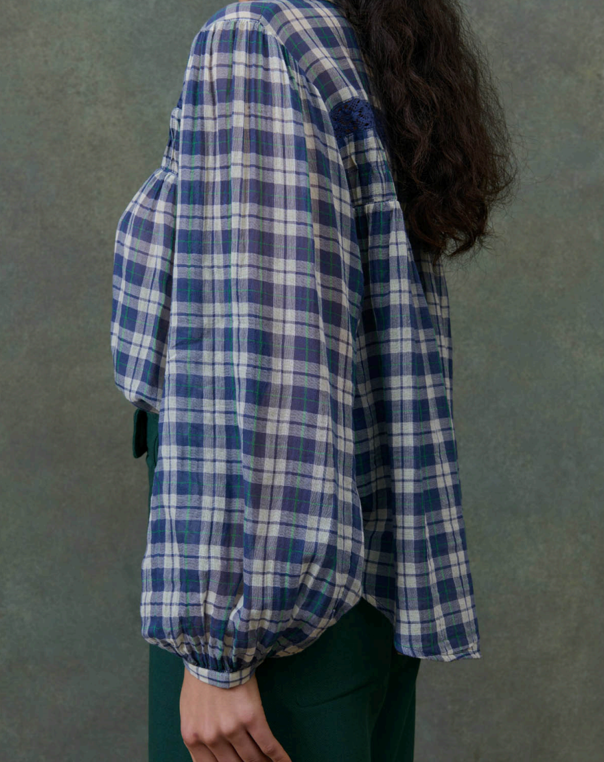 Louise Misha Jally Check Shirt in Blue