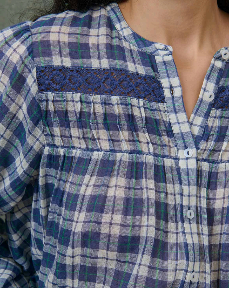 Louise Misha Jally Check Shirt in Blue