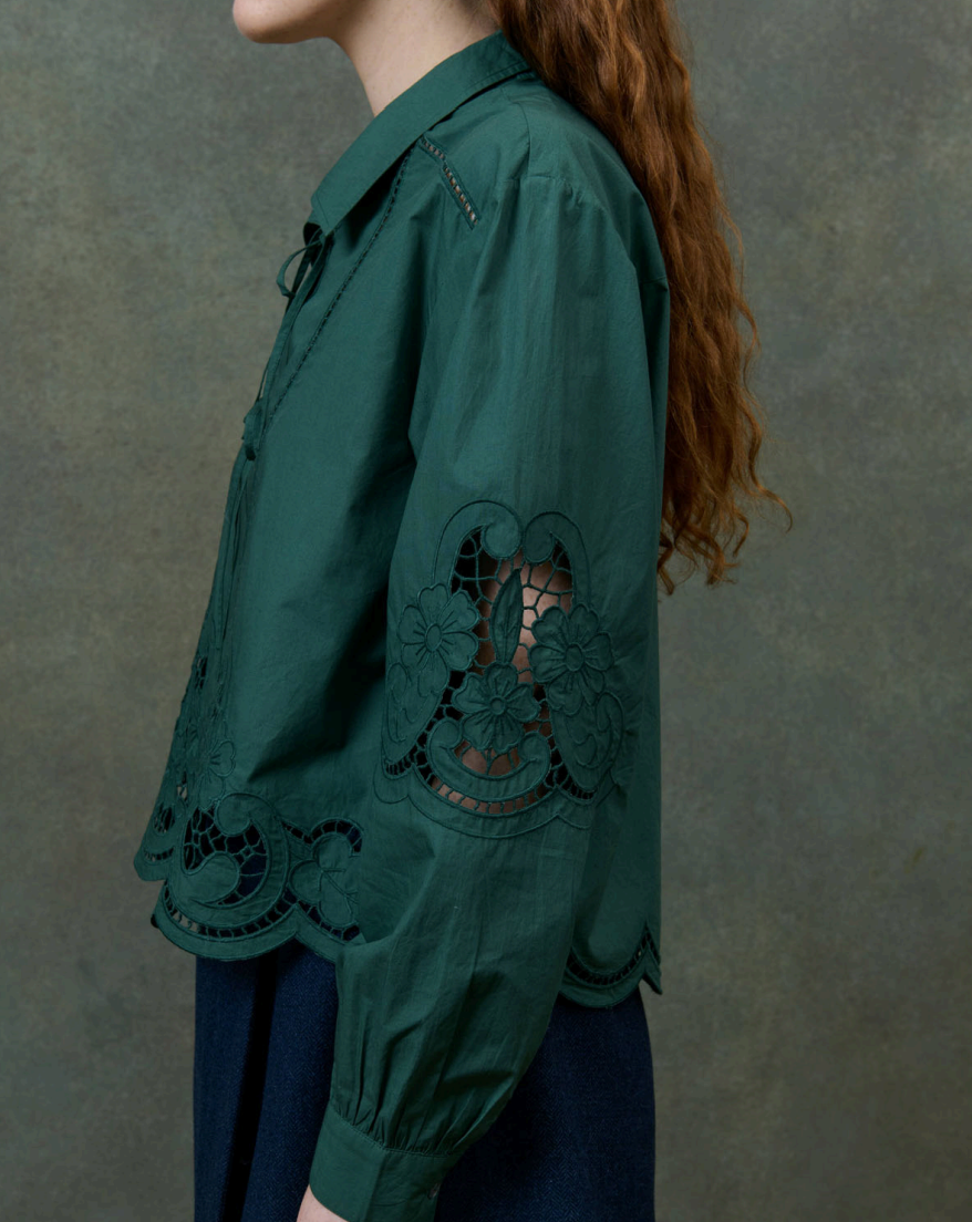 Louise Misha Alinou Blouse in Emerald
