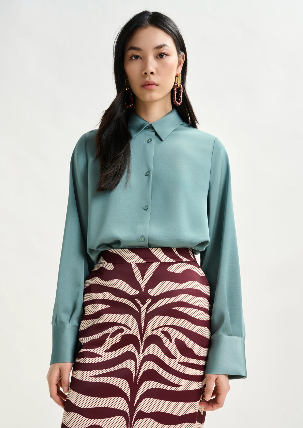 Essentiel Antwerp Ipomoea Boxy Top in Poseidon Blue