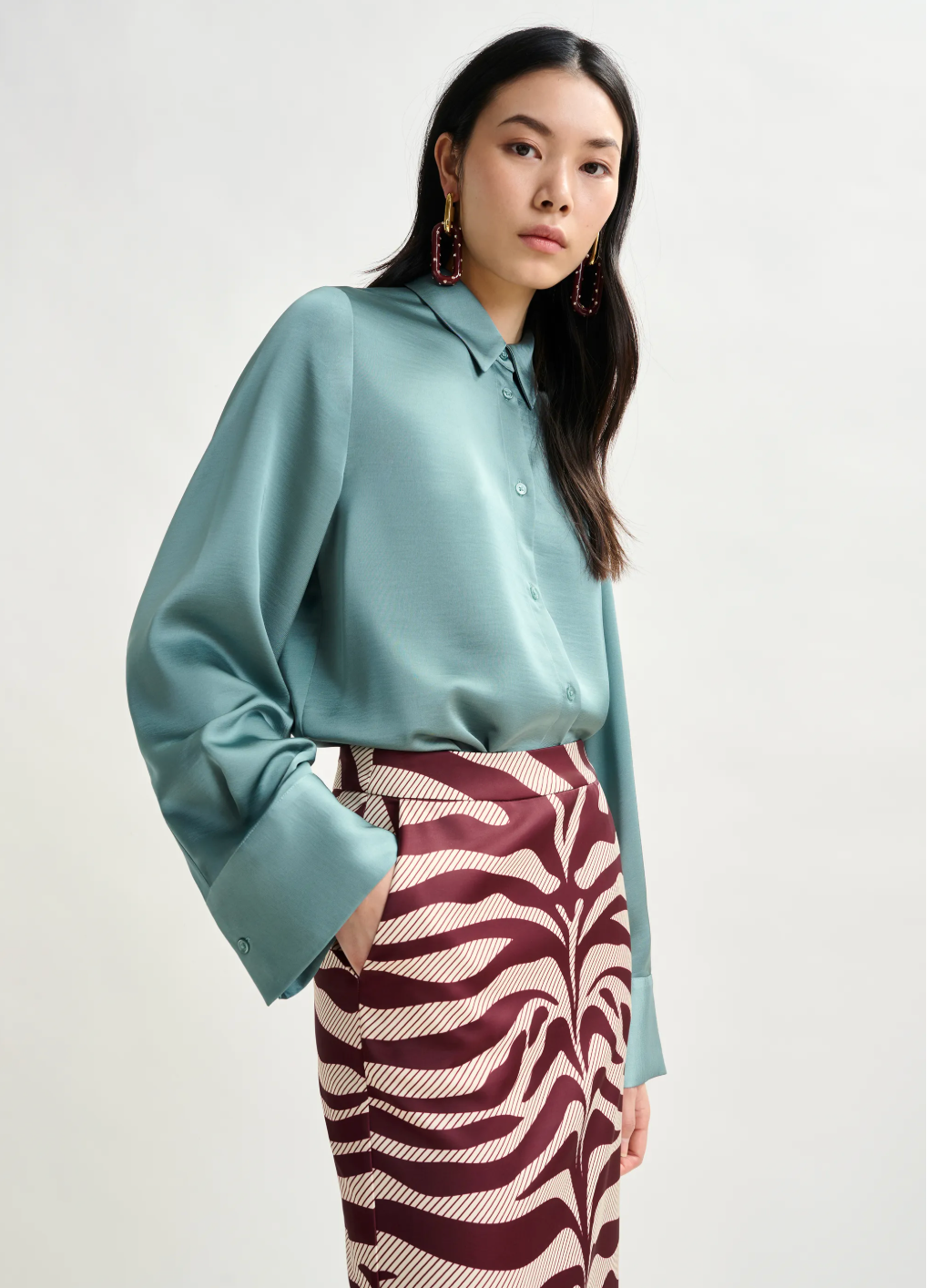 Essentiel Antwerp Ipomoea Boxy Top in Poseidon Blue