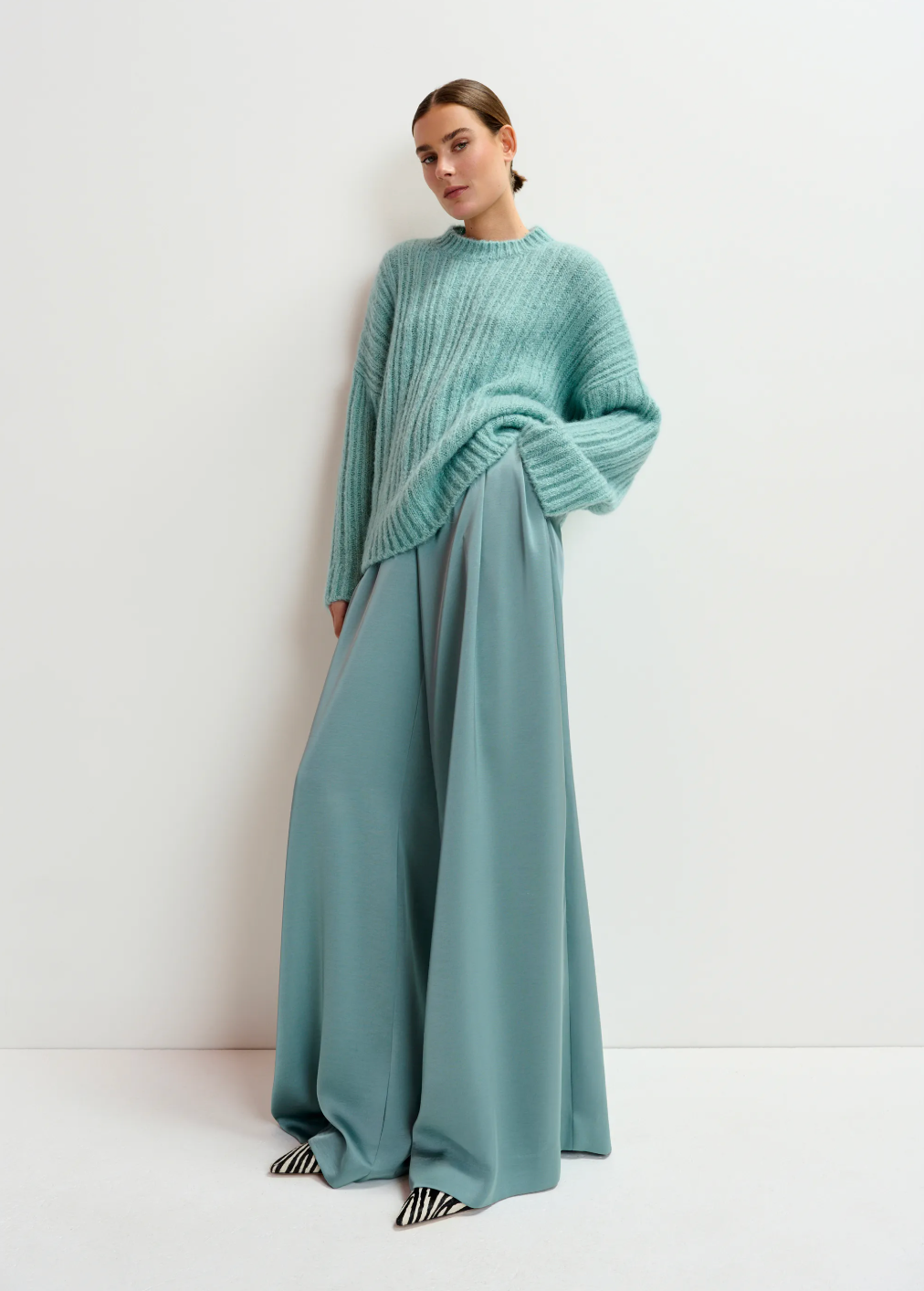 Essentiel Antwerp Ixie Wide Leg Pants in Poseidon Blue