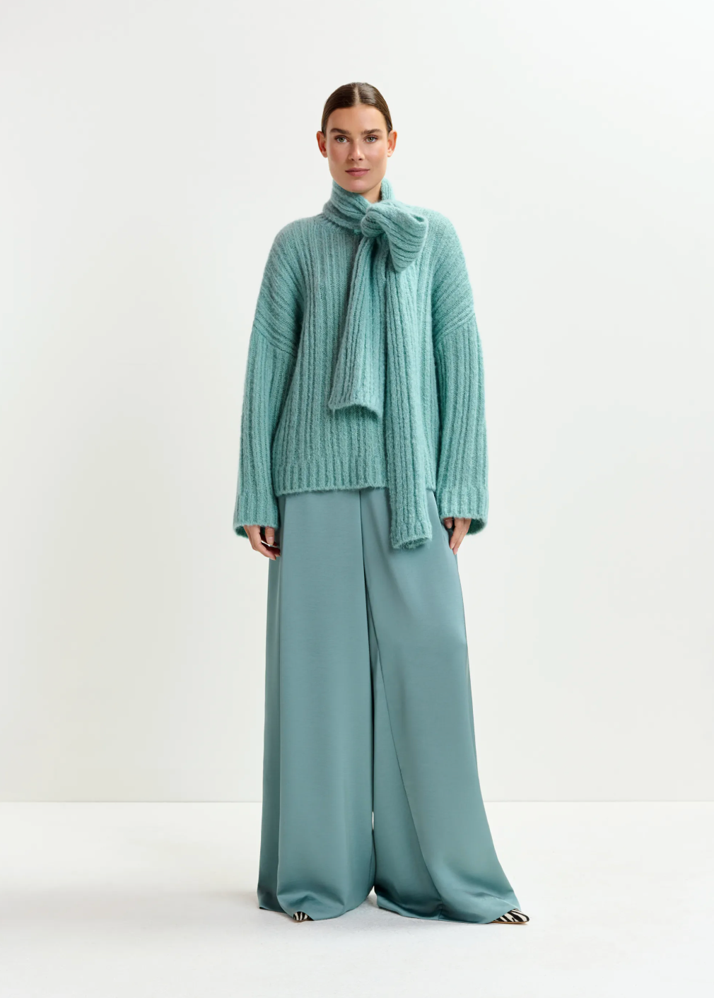 Essentiel Antwerp Ixie Wide Leg Pants in Poseidon Blue