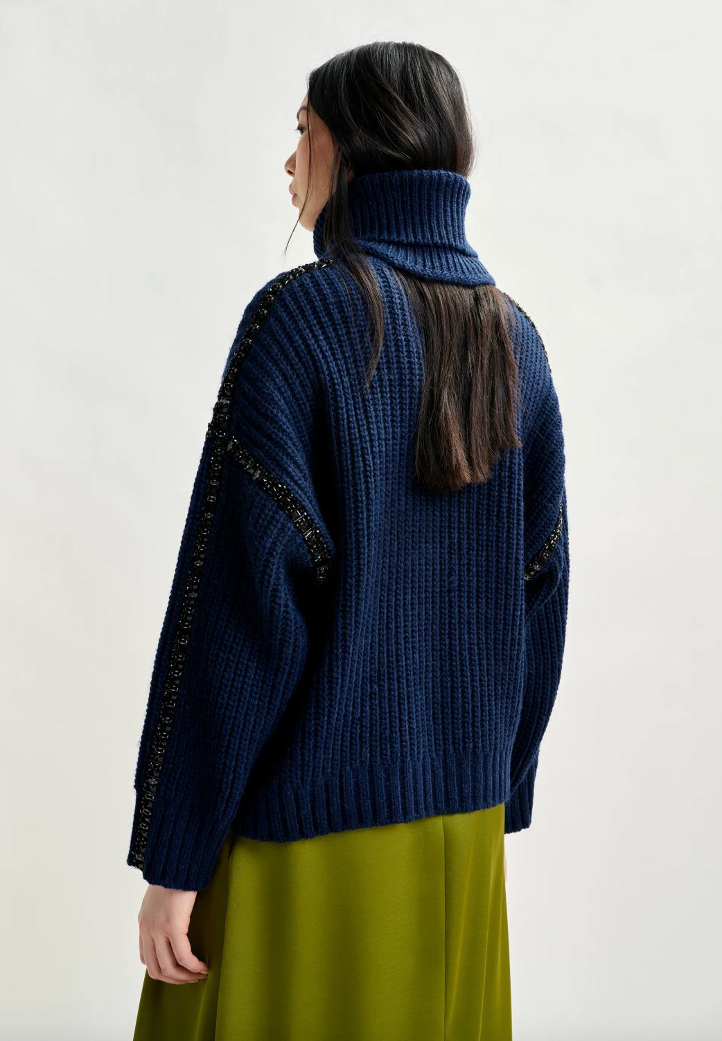 Essentiel Antwerp Indsay Embellished Knit in Black Iris