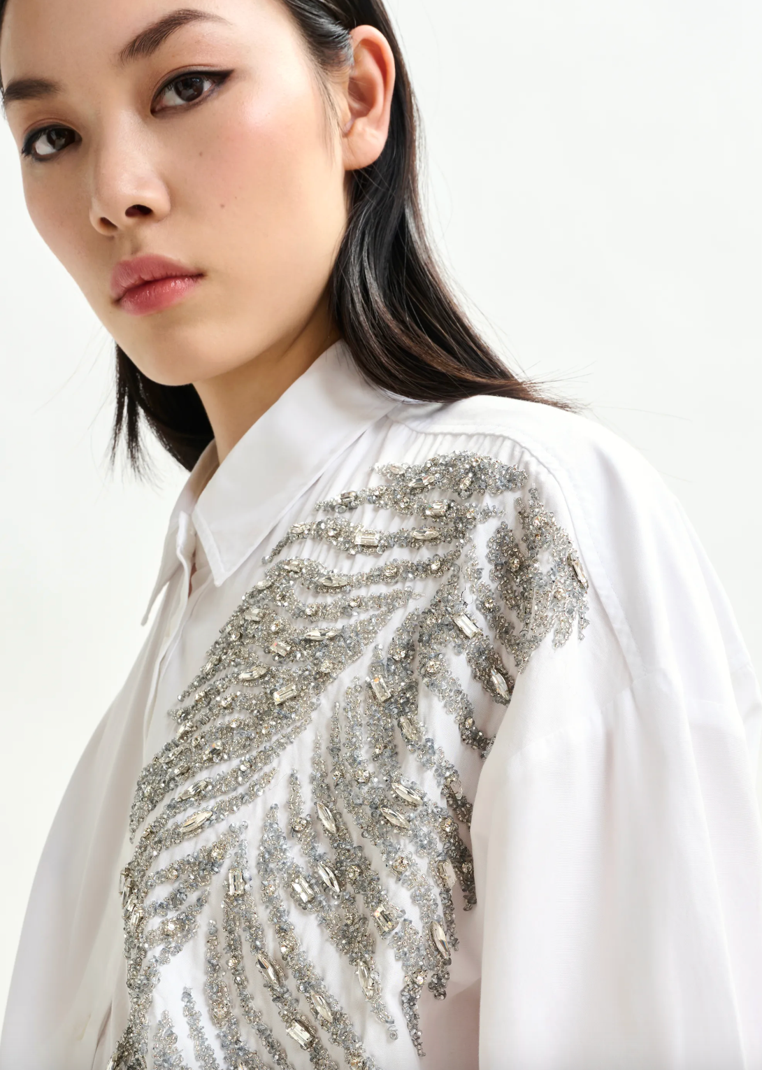 Essentiel Antwerp Iliza Embellished Shirt in White