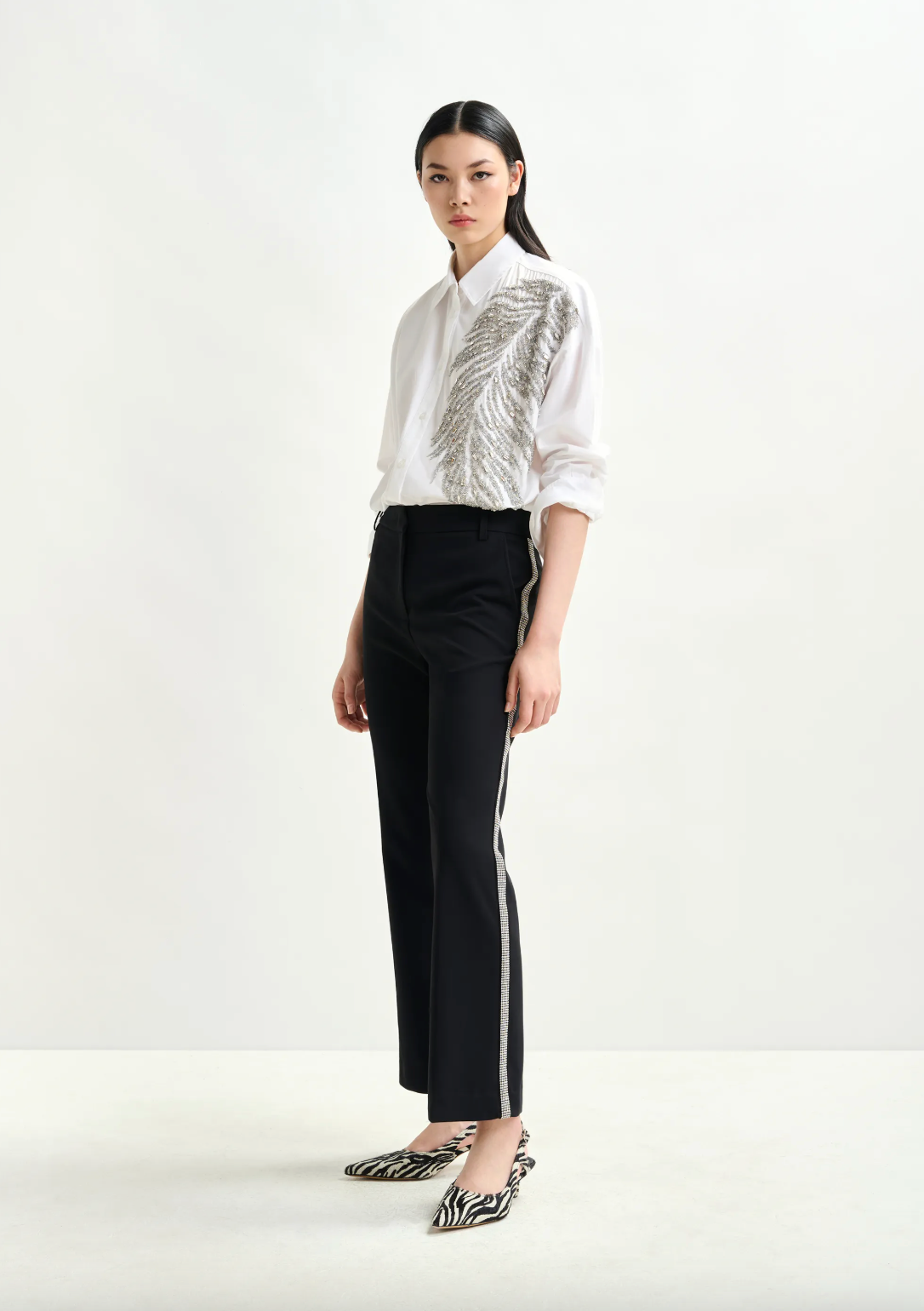 Essentiel Antwerp Iliza Embellished Shirt in White