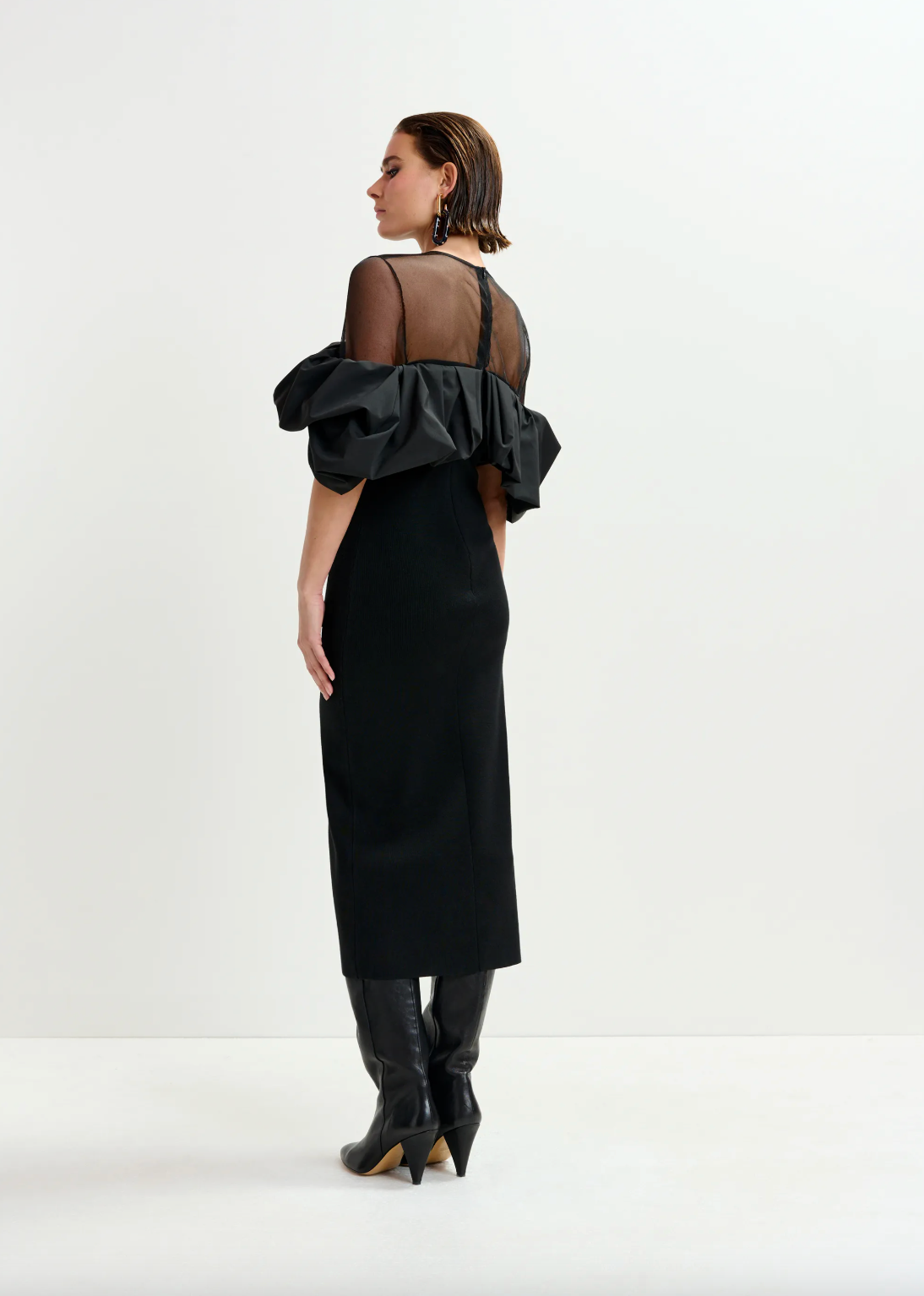 Essentiel Antwerp Isatis Fitted Knit Dress in Black
