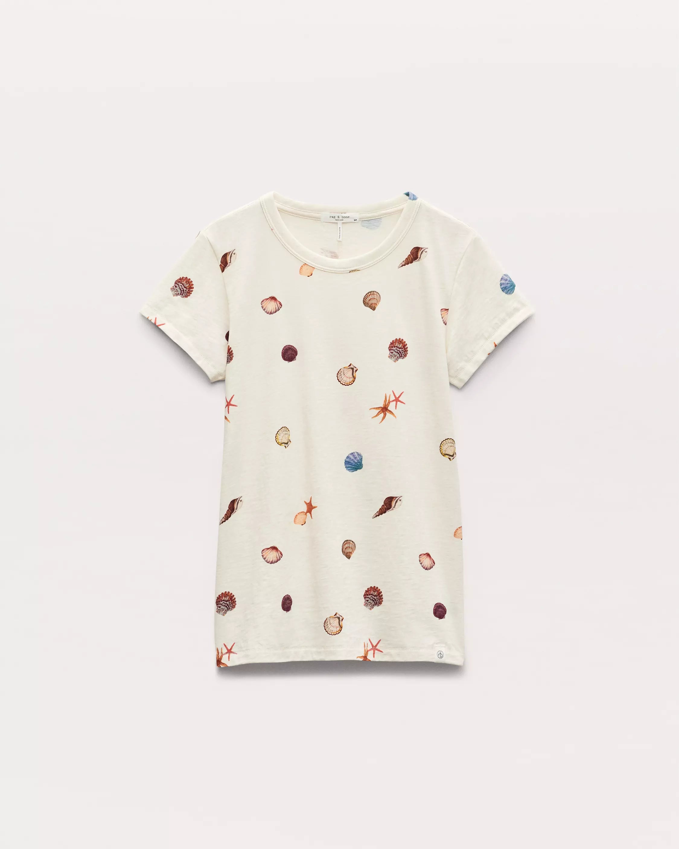 Rag & Bone All Over Seashell Tee in Ivory