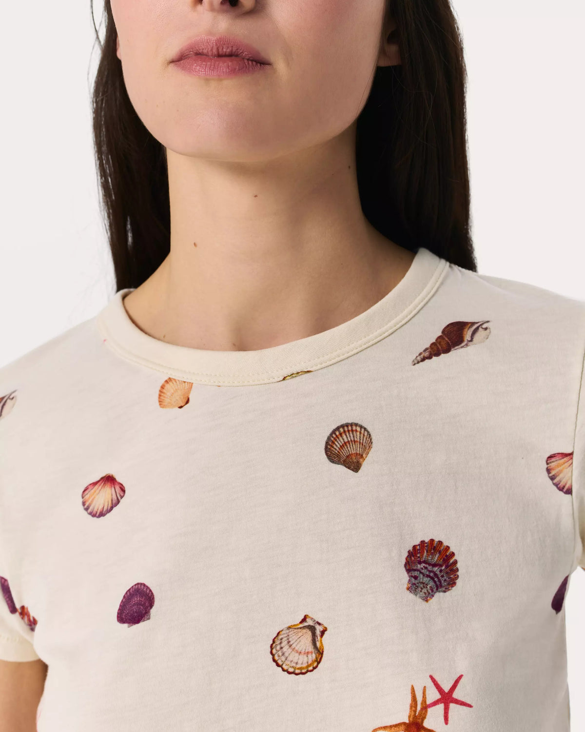 Rag & Bone All Over Seashell Tee in Ivory