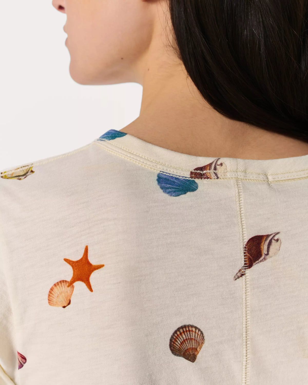 Rag & Bone All Over Seashell Tee in Ivory