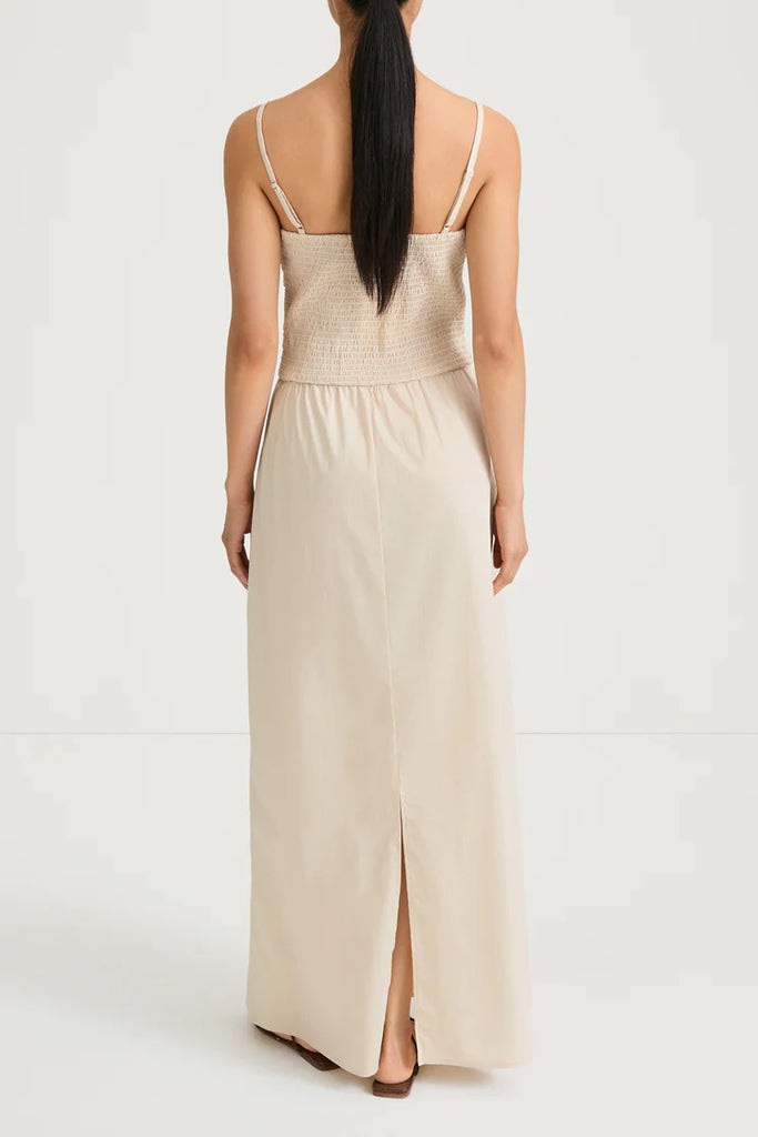 StyleIn Jamila Dress Oyster | Sleeveless Cotton Maxi StyleIn Jamila Dress Oyster | Sleeveless Cotton Maxi