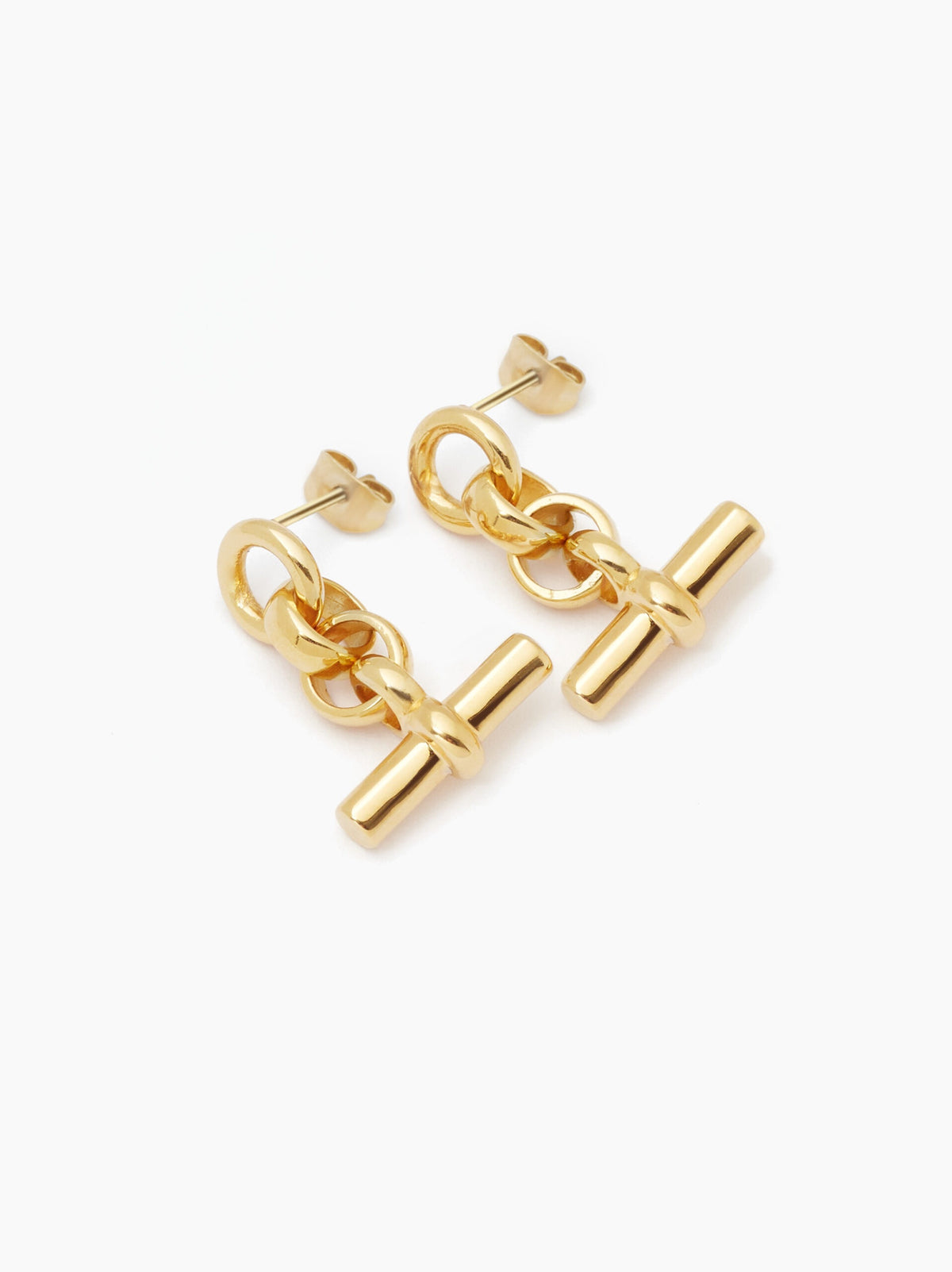 Tilly Sveaas Gold T Bar Drop Earrings