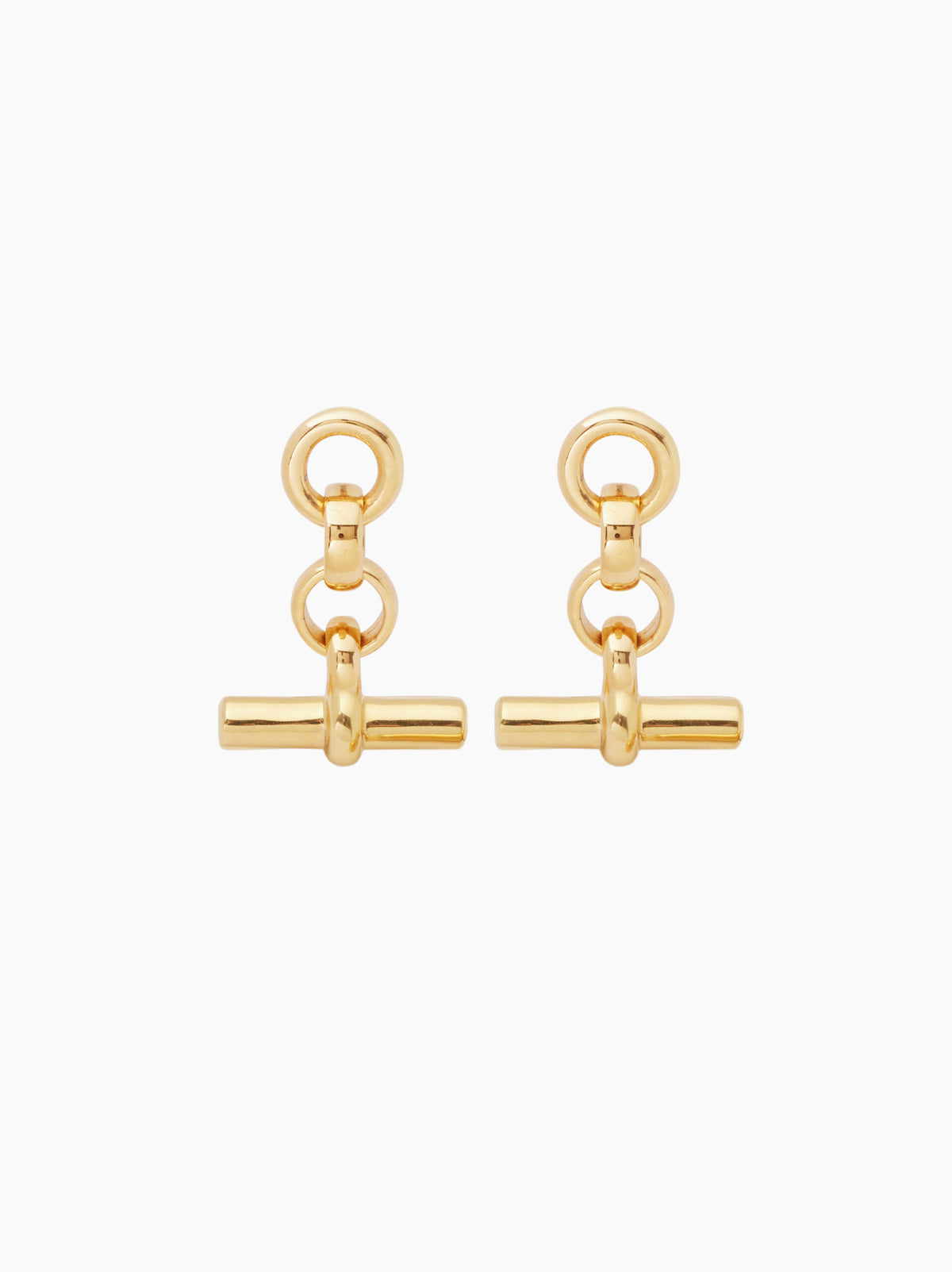 Tilly Sveaas Gold T Bar Drop Earrings