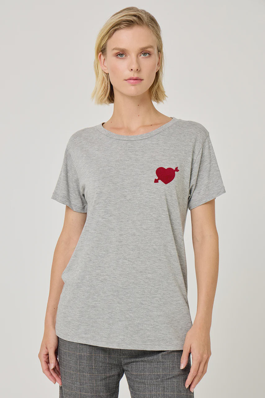 Five Jeans 2501 Heart Tee in Grey