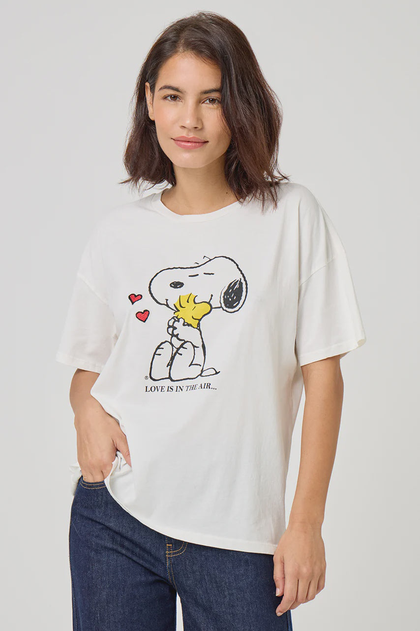 Five Jeans 2521 Snoopy Heart Tee in Ricotta