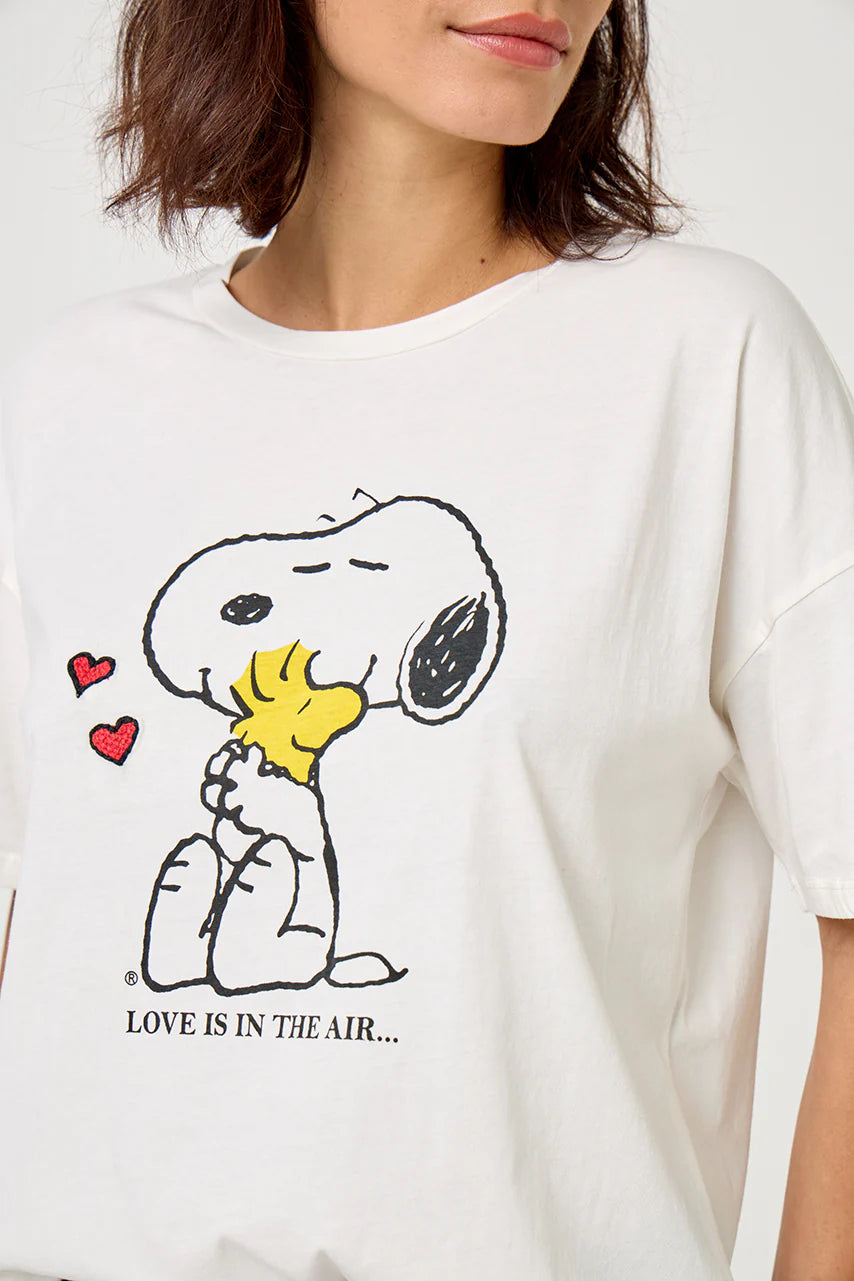 Five Jeans 2521 Snoopy Heart Tee in Ricotta