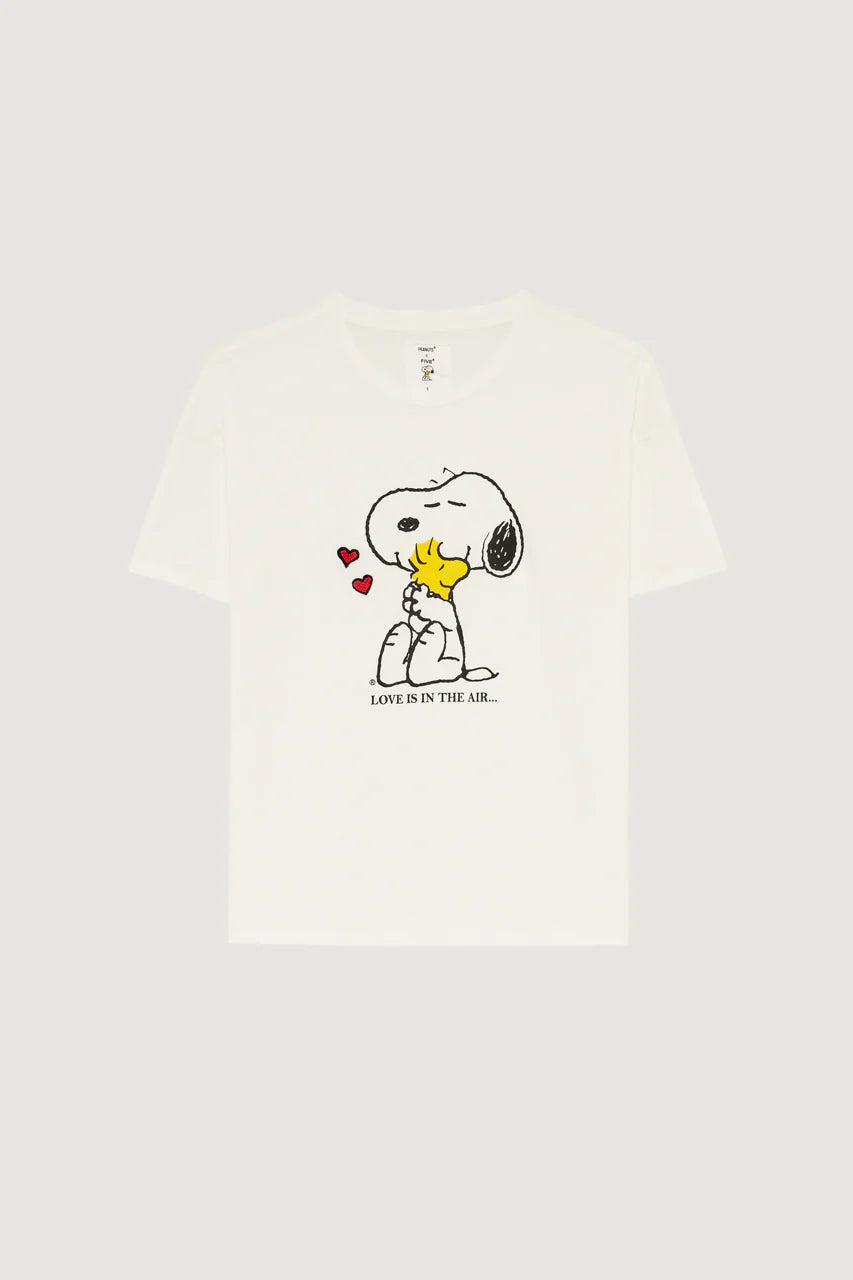 Five Jeans 2521 Snoopy Heart Tee in Ricotta